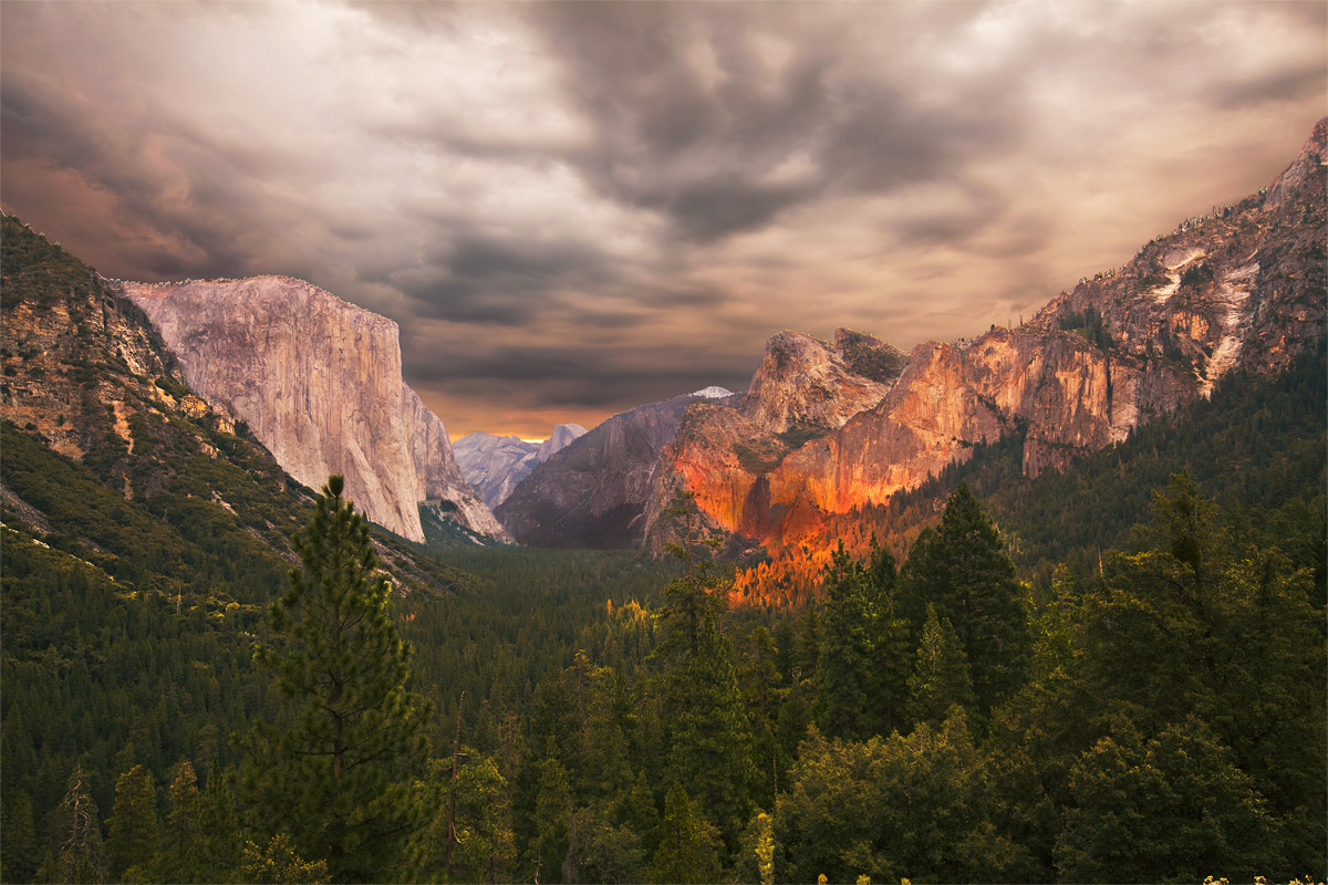 Tramonto a Tunnel View - Yosemity National Park