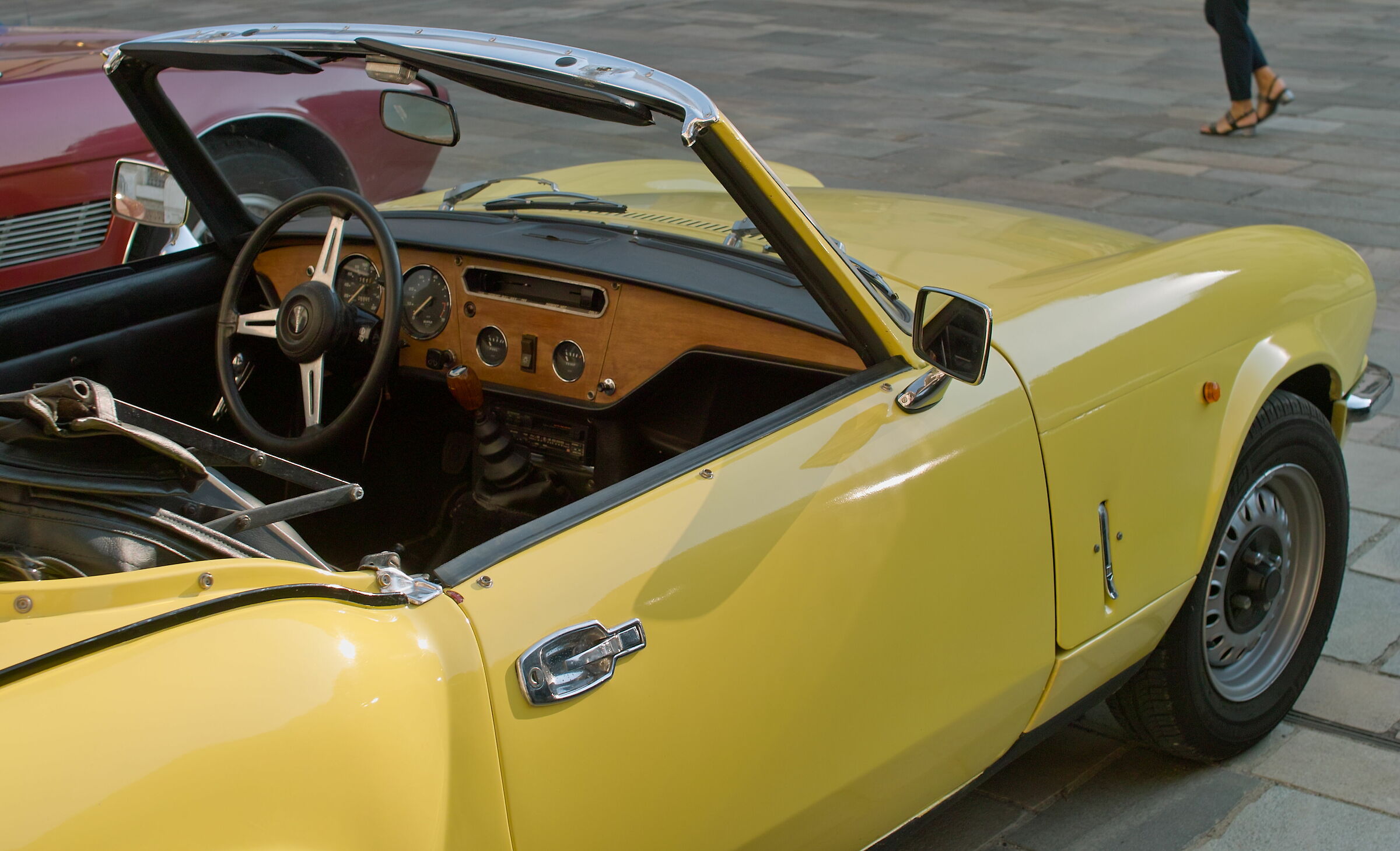 A yellow Triumph