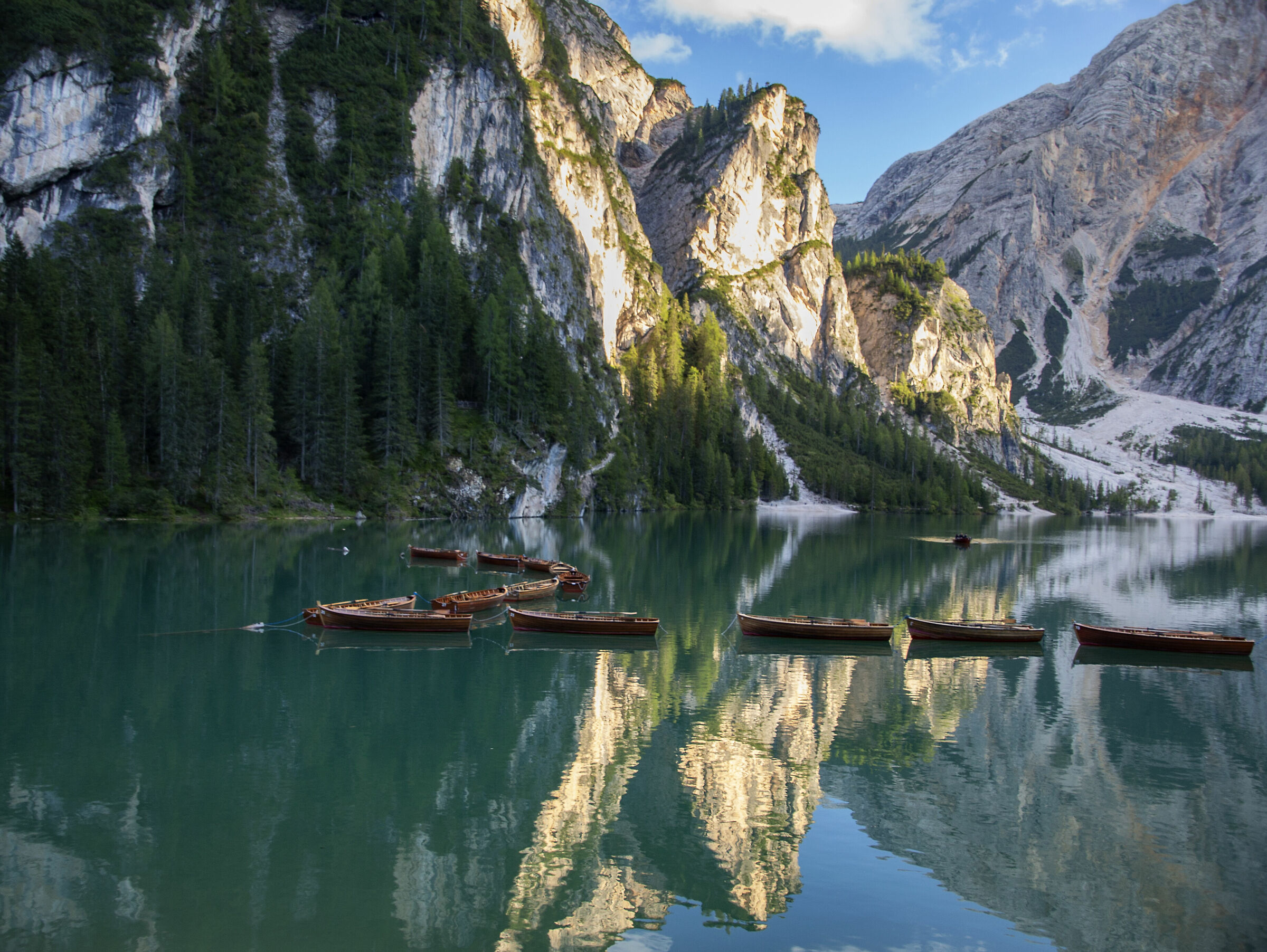fine giornata a al lago di braies