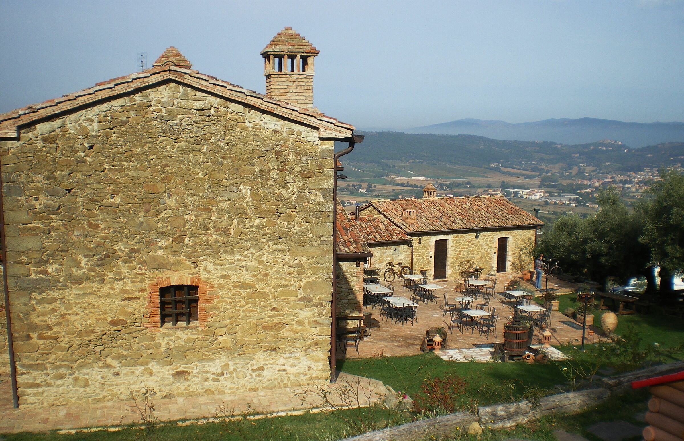 retro di un agriturismo sul lago trasimeno .
