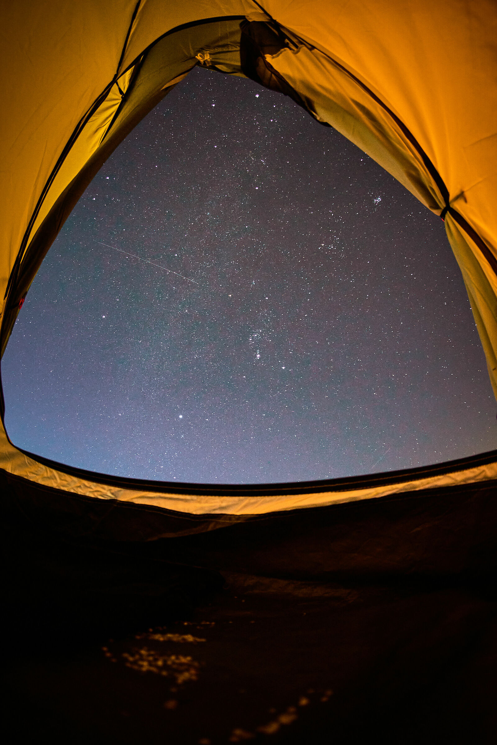 Via lattea dalla tenda