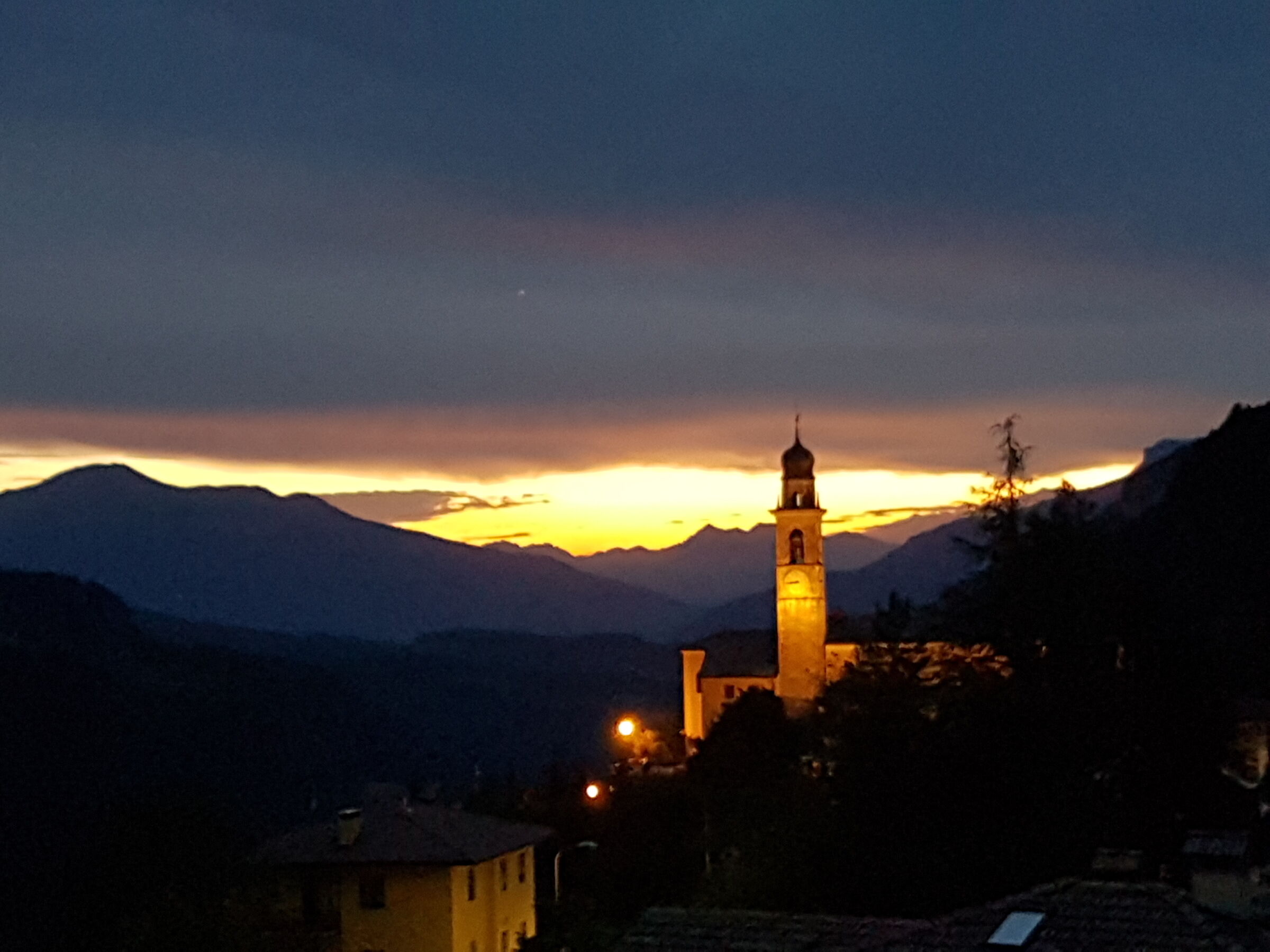 sunset and evening lights