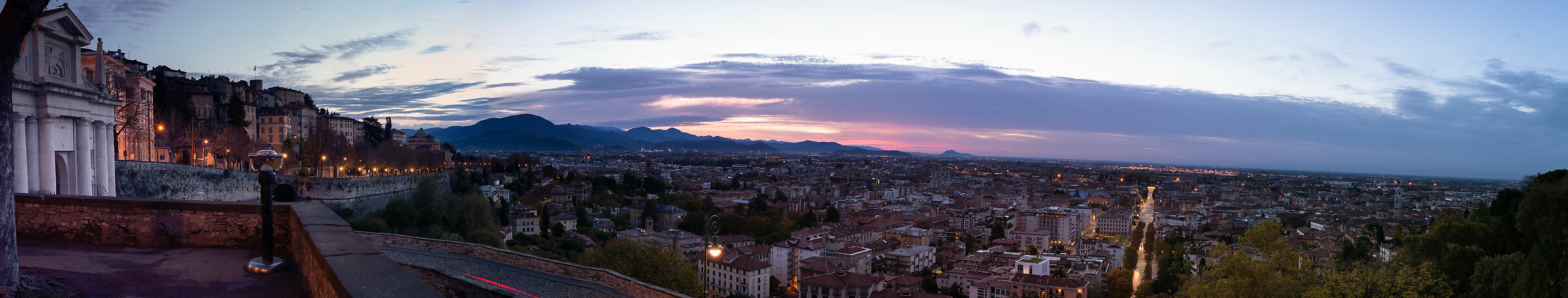 panorama of bergamo at dawn