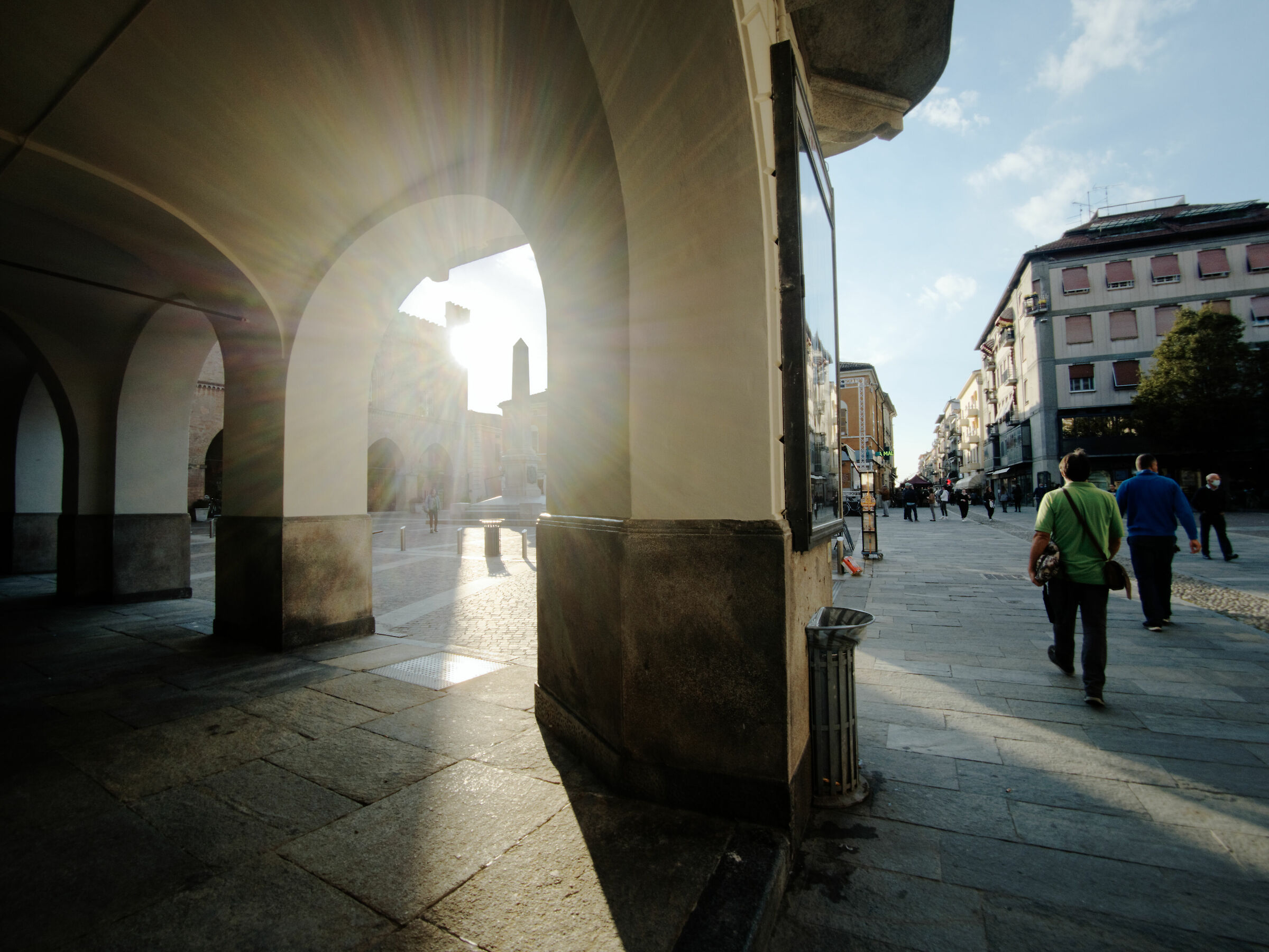 In the square