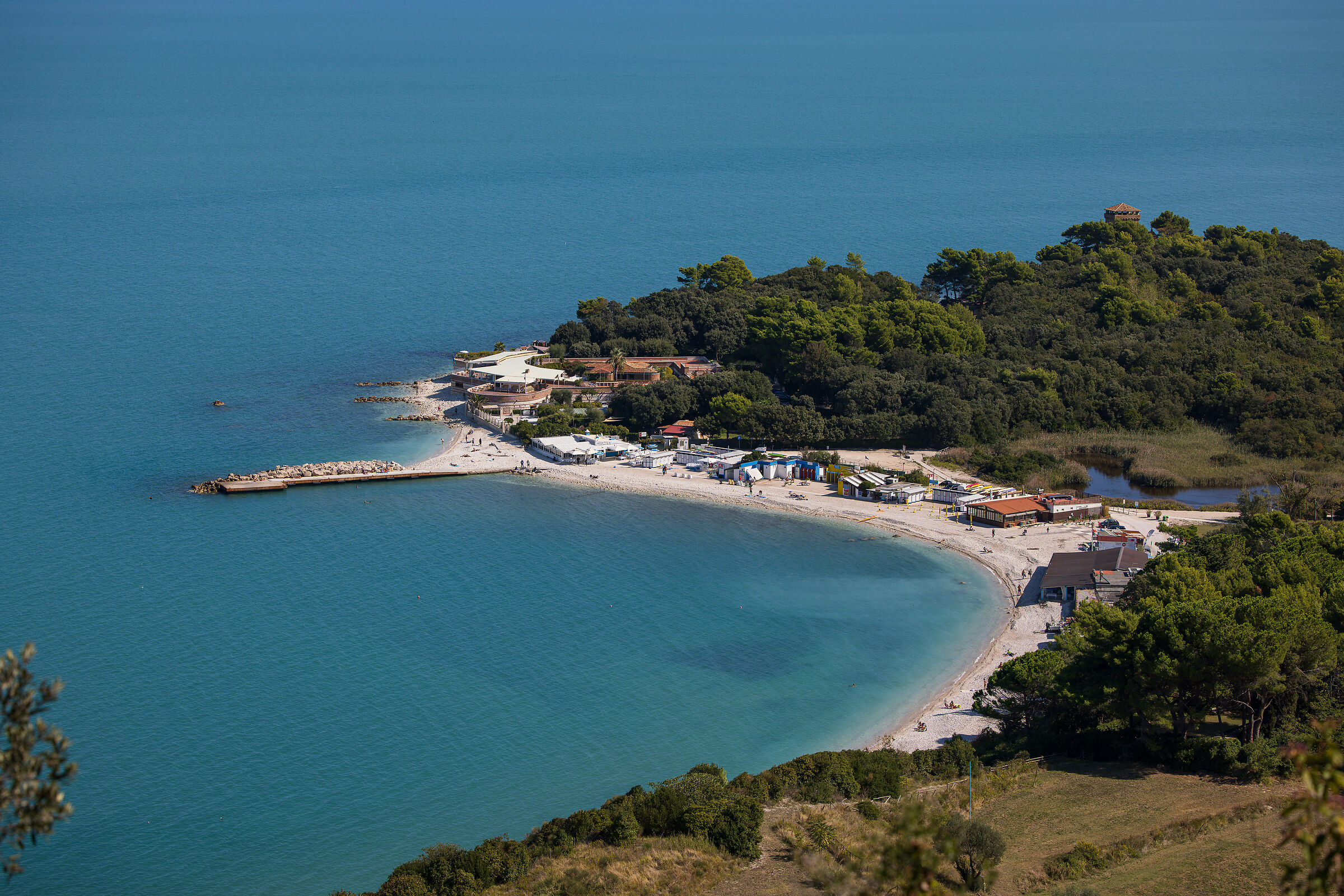 Portonovo - view of the Pier and Fortino