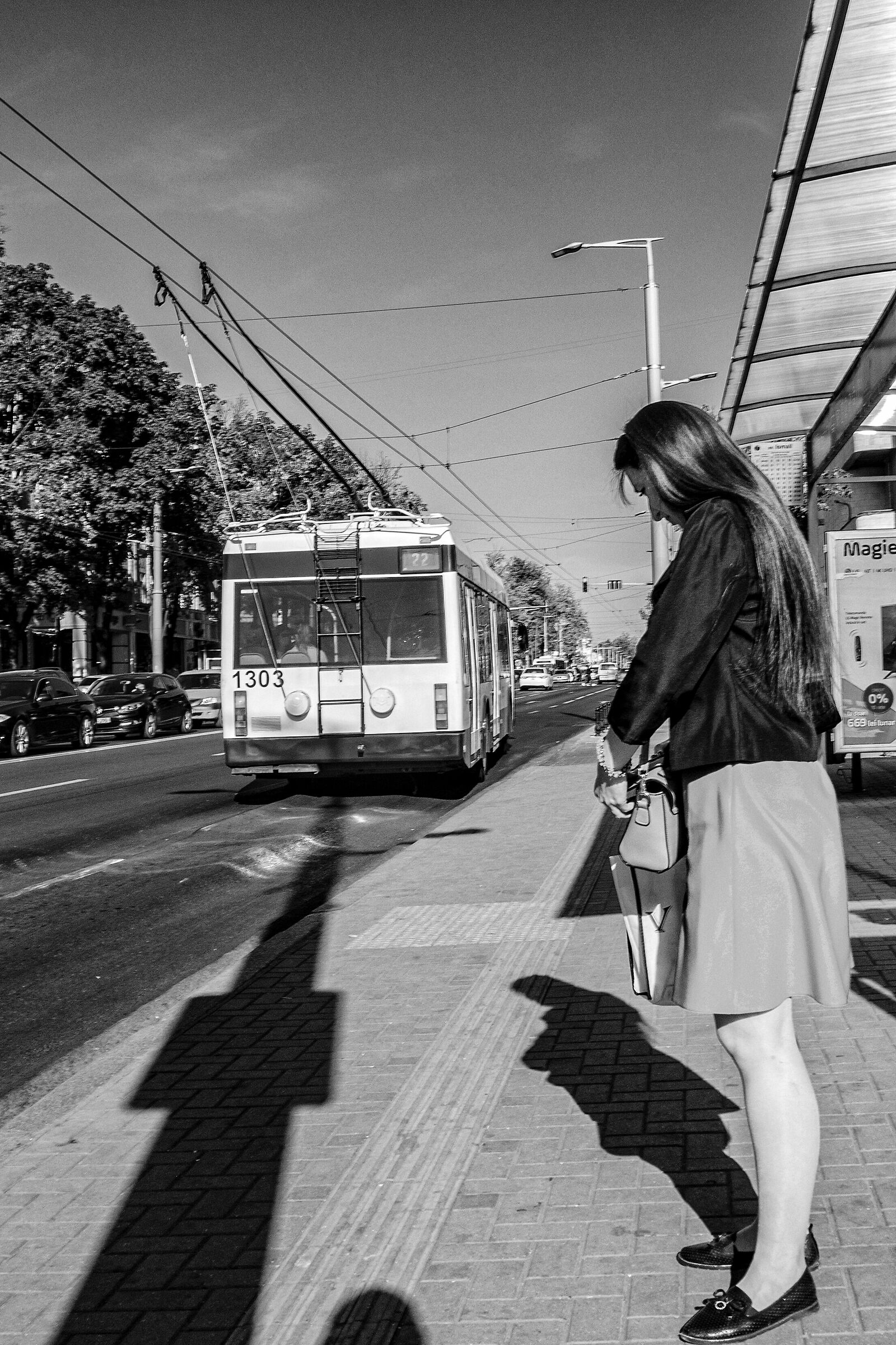 Waiting for the trolleybus