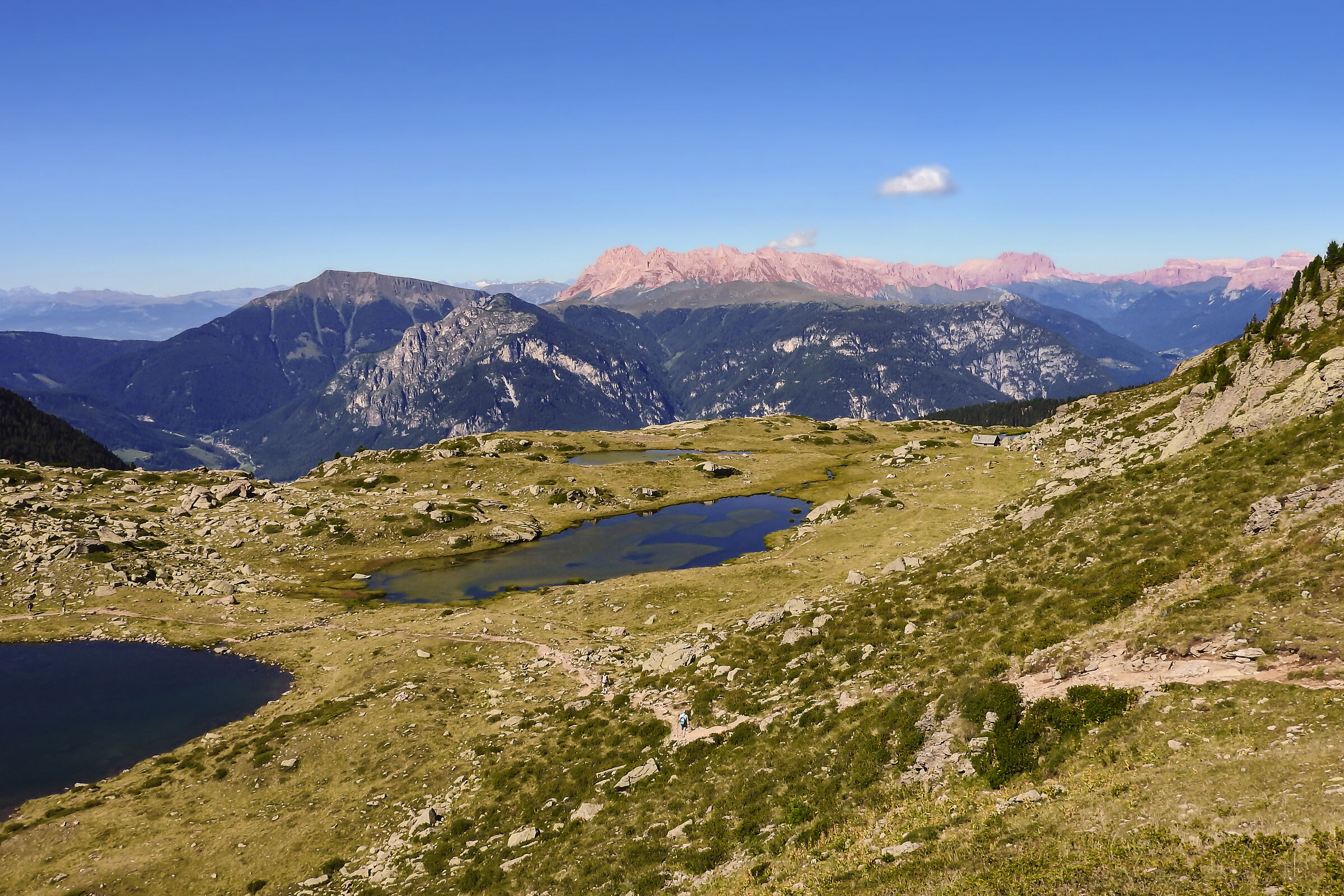 Bombasel Lakes with Dolomites in the background
