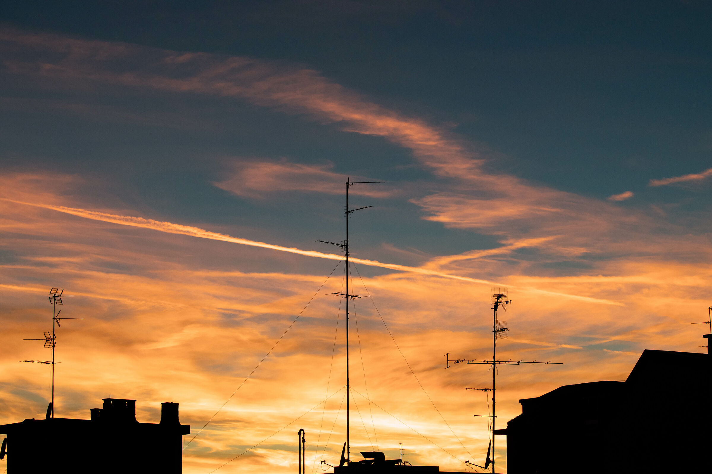 Sunset over the city