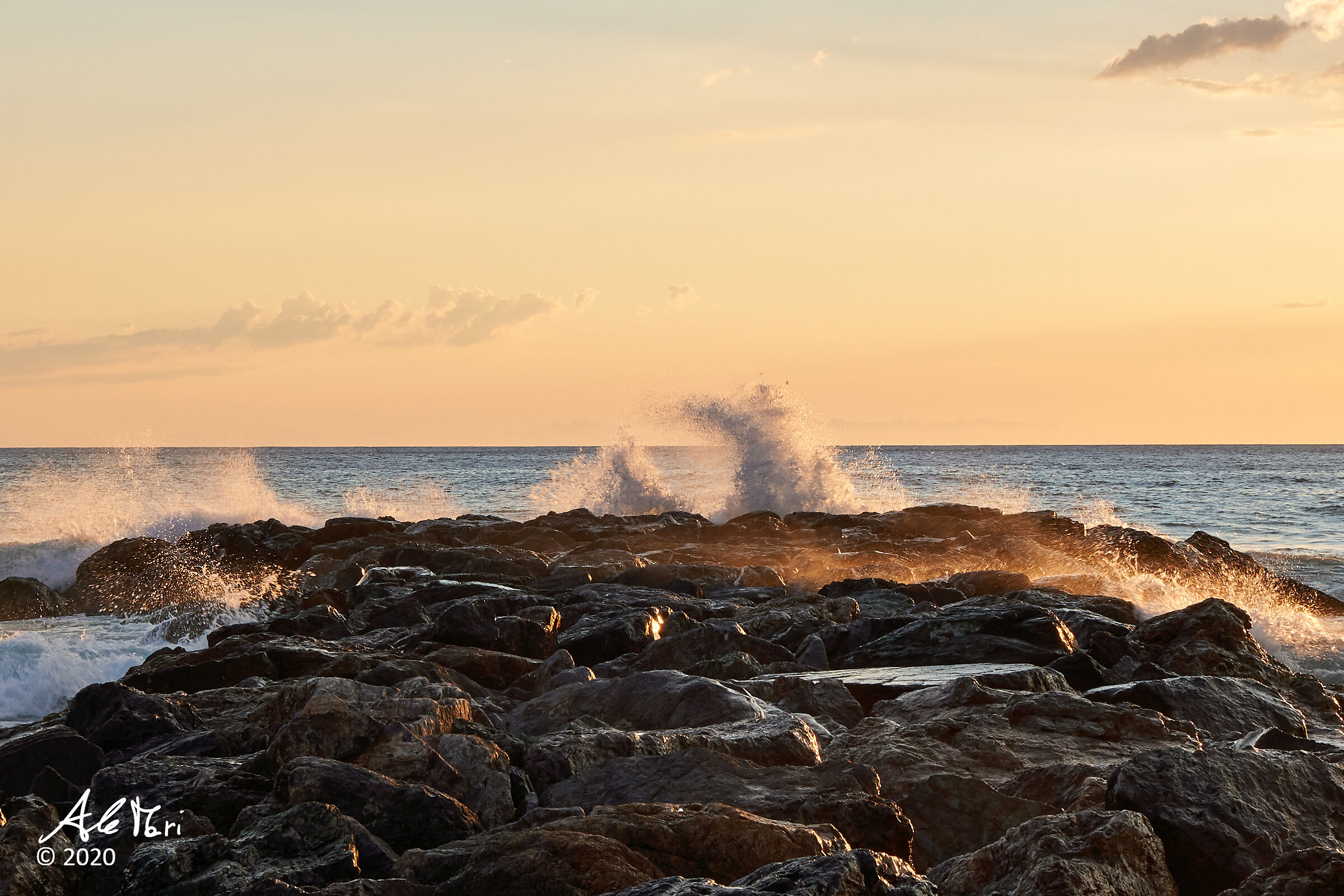 Rough sea over the rocks