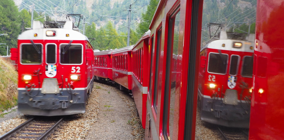 Red train, indeed two