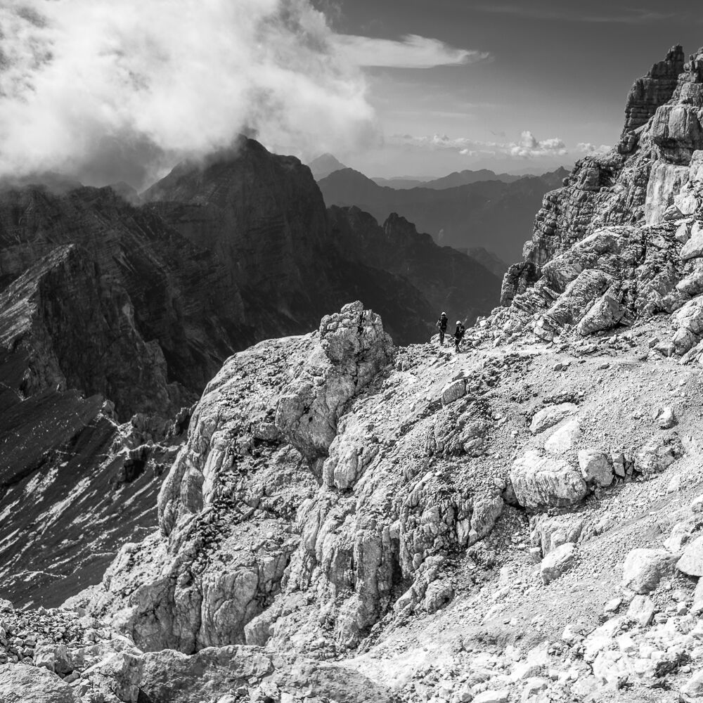 Descending Jôf di Montasio