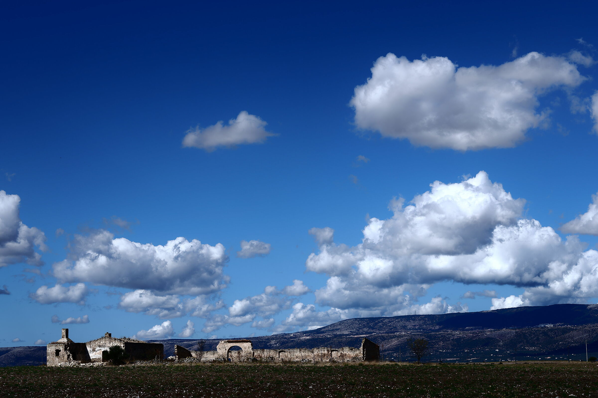 Landscape with ruins.