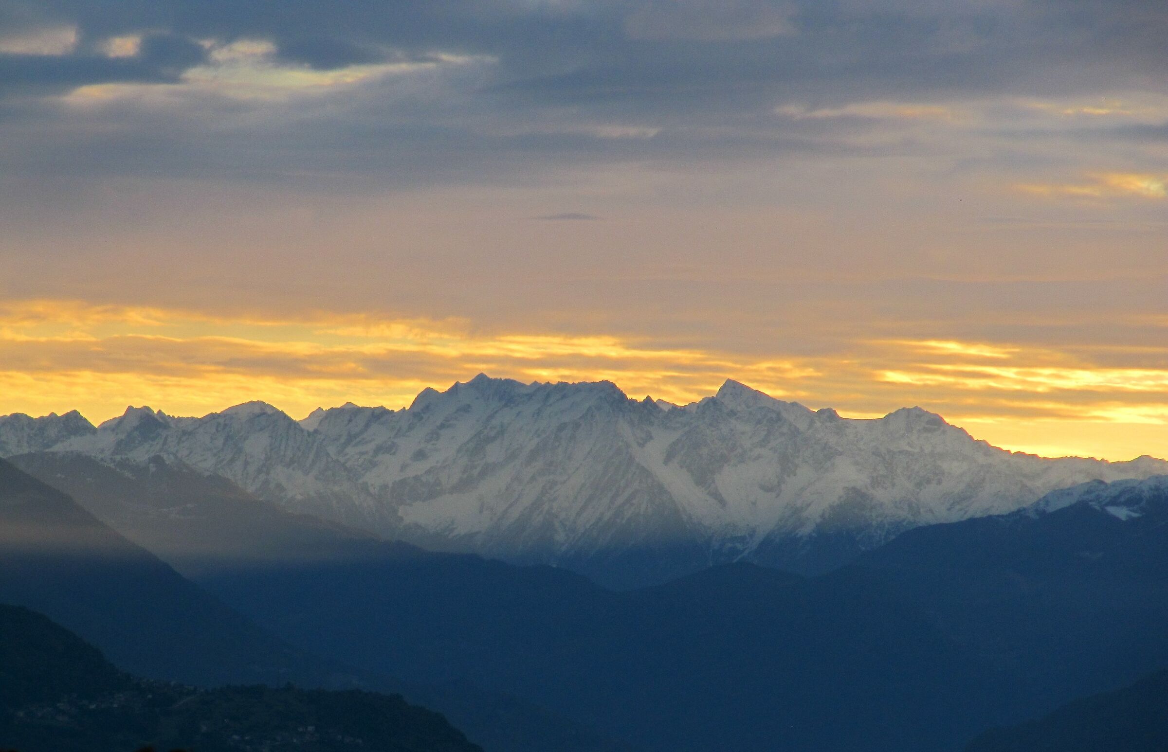 lights of dawn on the Adamello