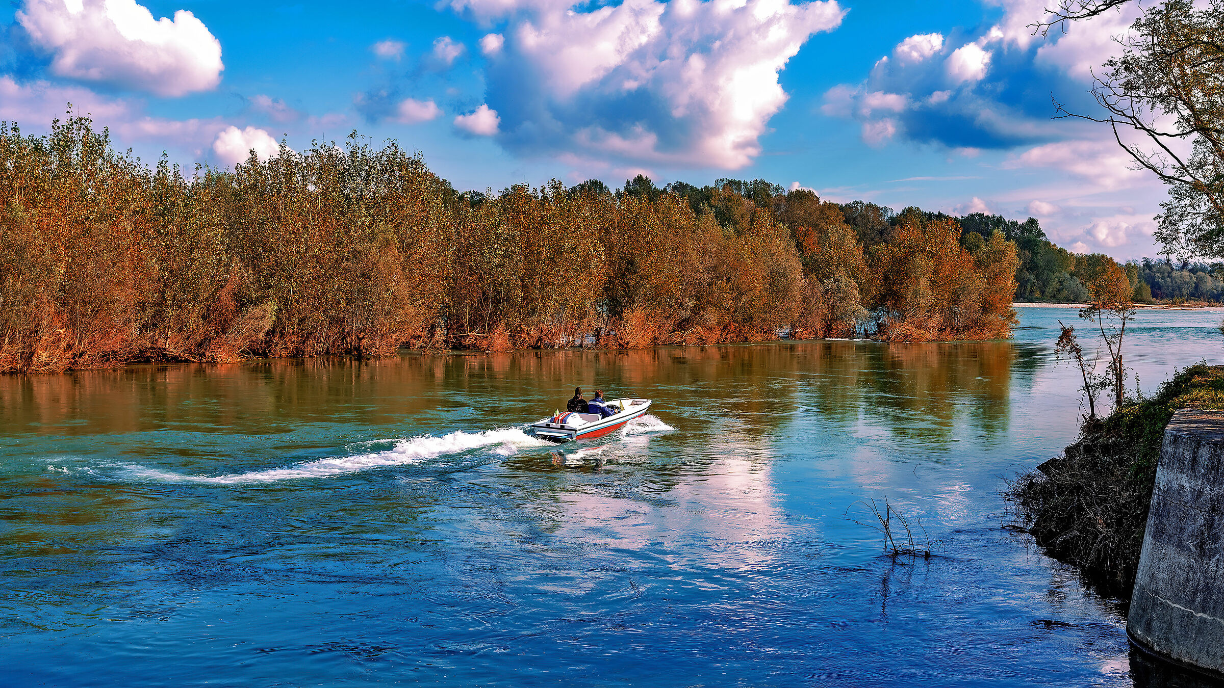 Autumn on the azure river