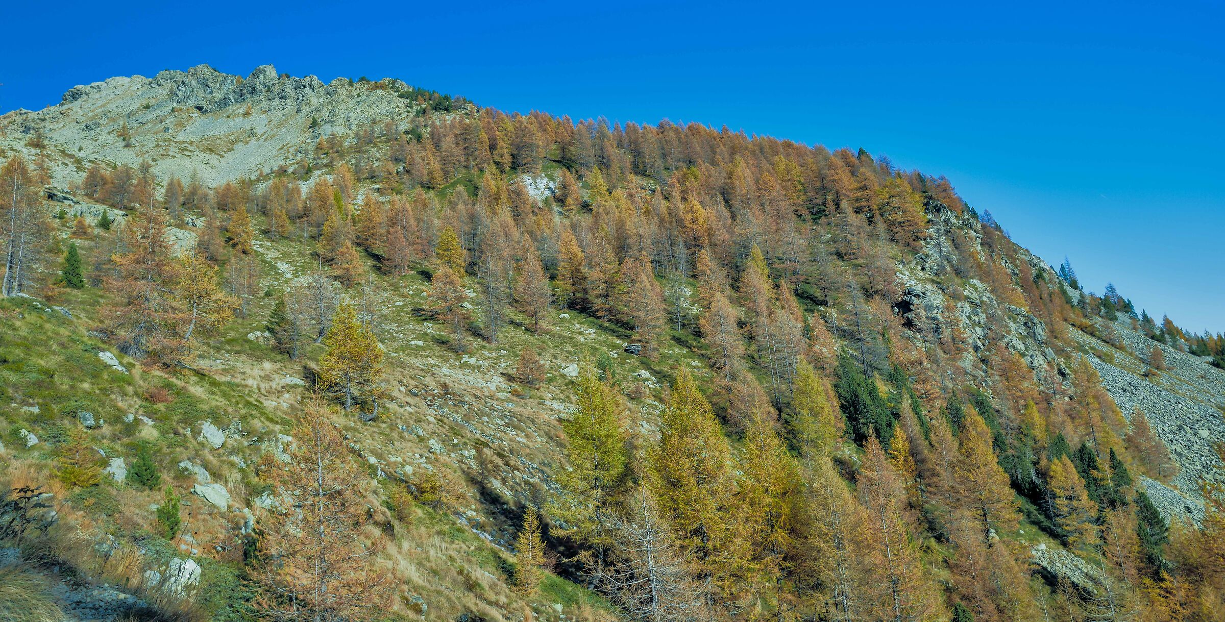 in discesa verso il parcheggio