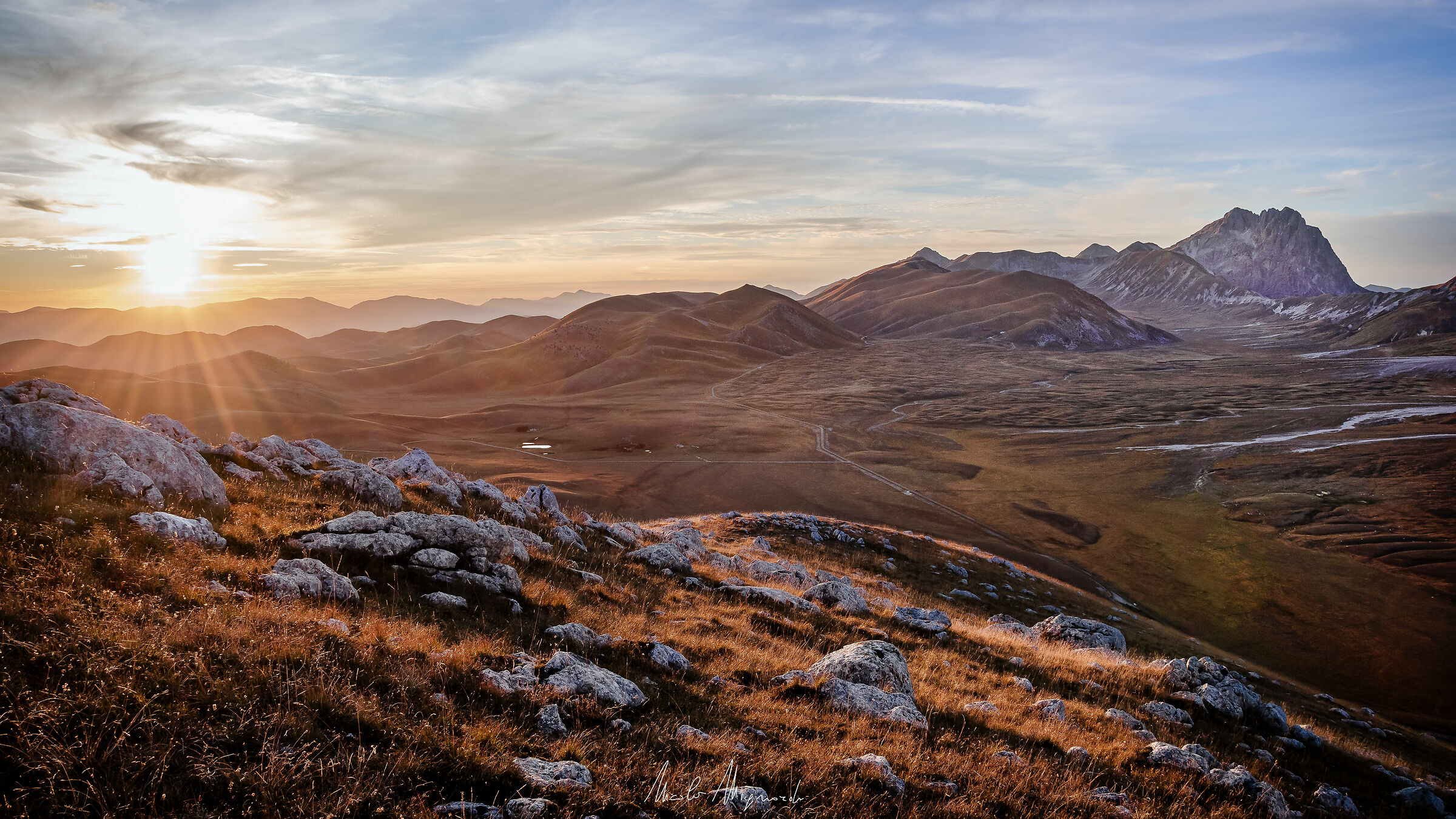 The plain and the Gran Sasso from the summit of Monte Bolza