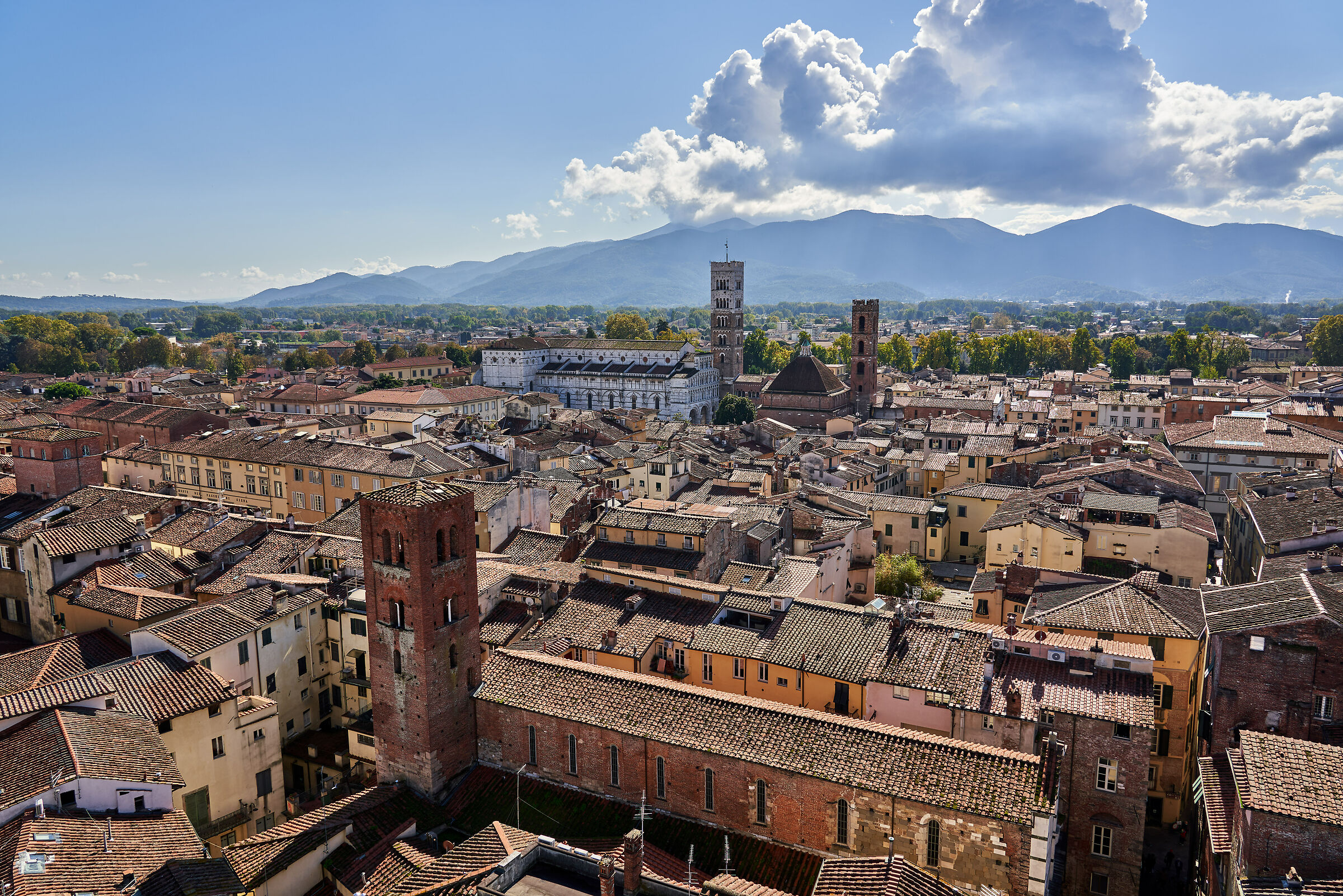Lucca, vista a sud-est dalla Torre delle Ore
