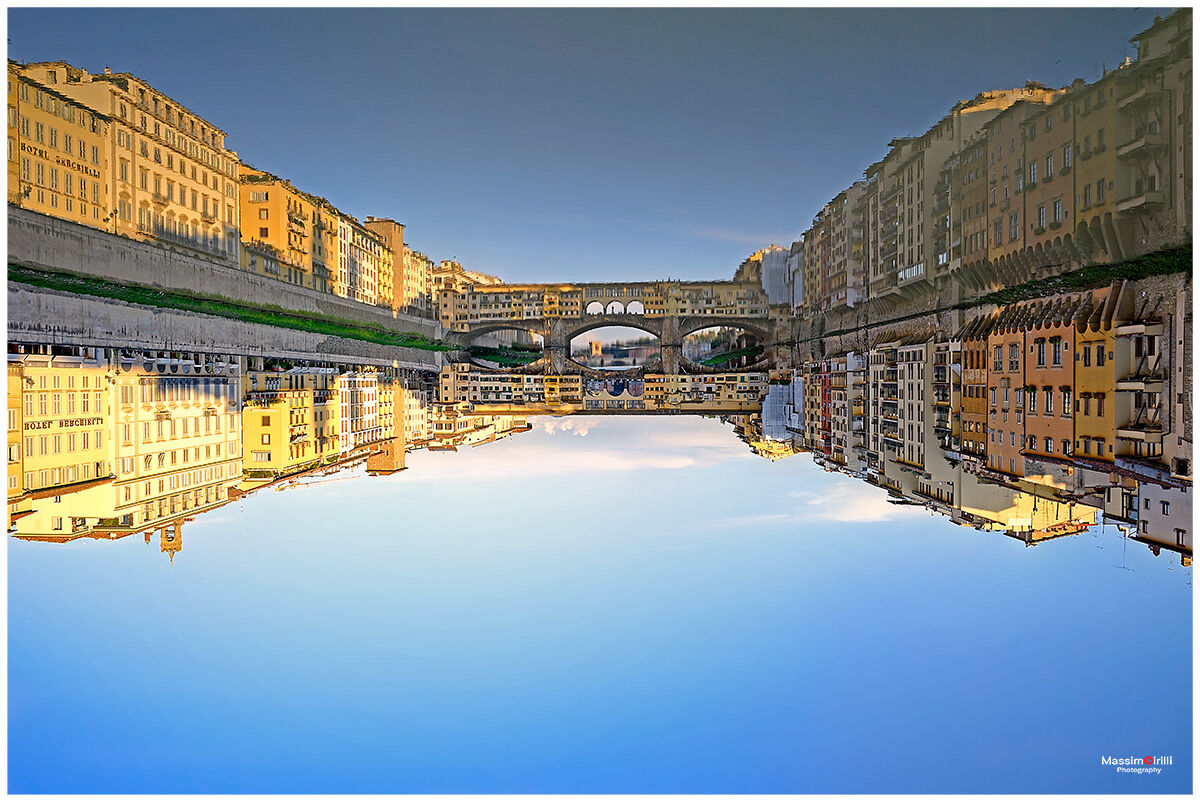 When the Arno frames Florence - Upside down