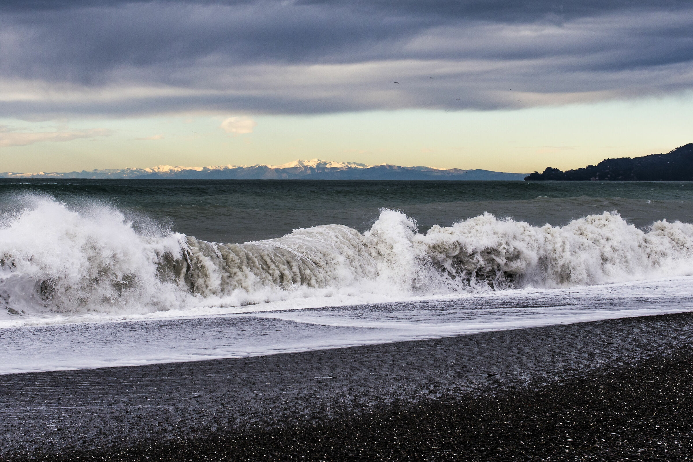 Alps from the Ligurian Riviera
