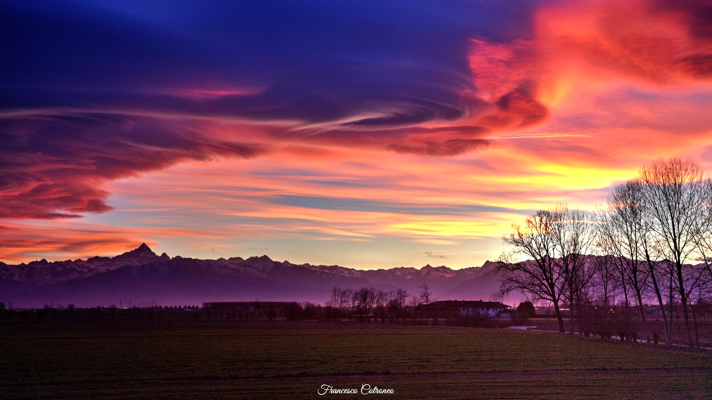 Tramonto a Virle Piemonte (to)