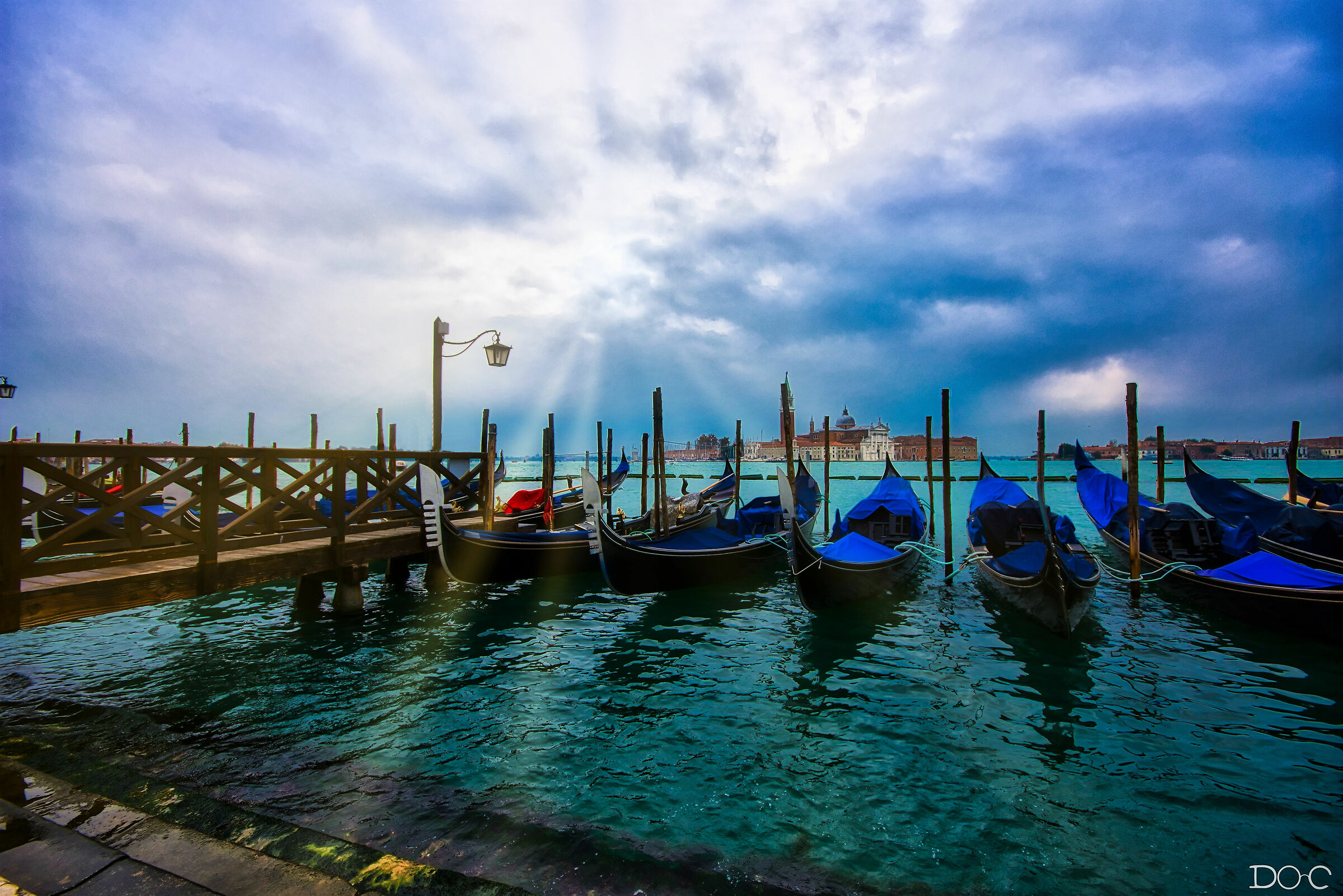 Venice at afternoon in a rainy morning.