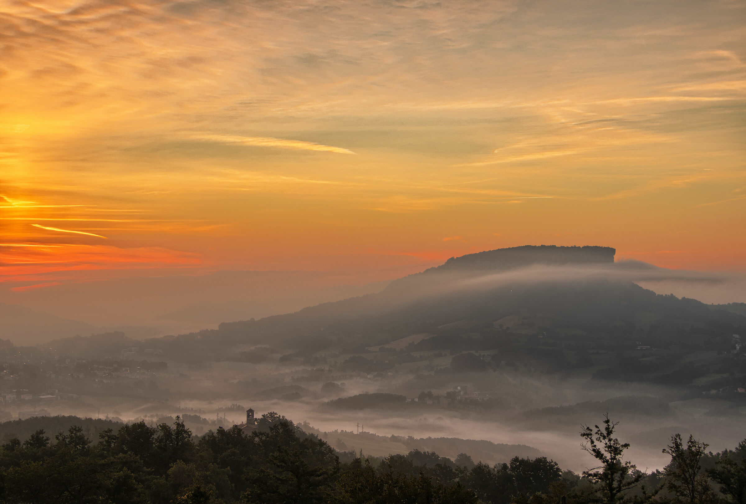 Sunrise over the Stone of Bismantova