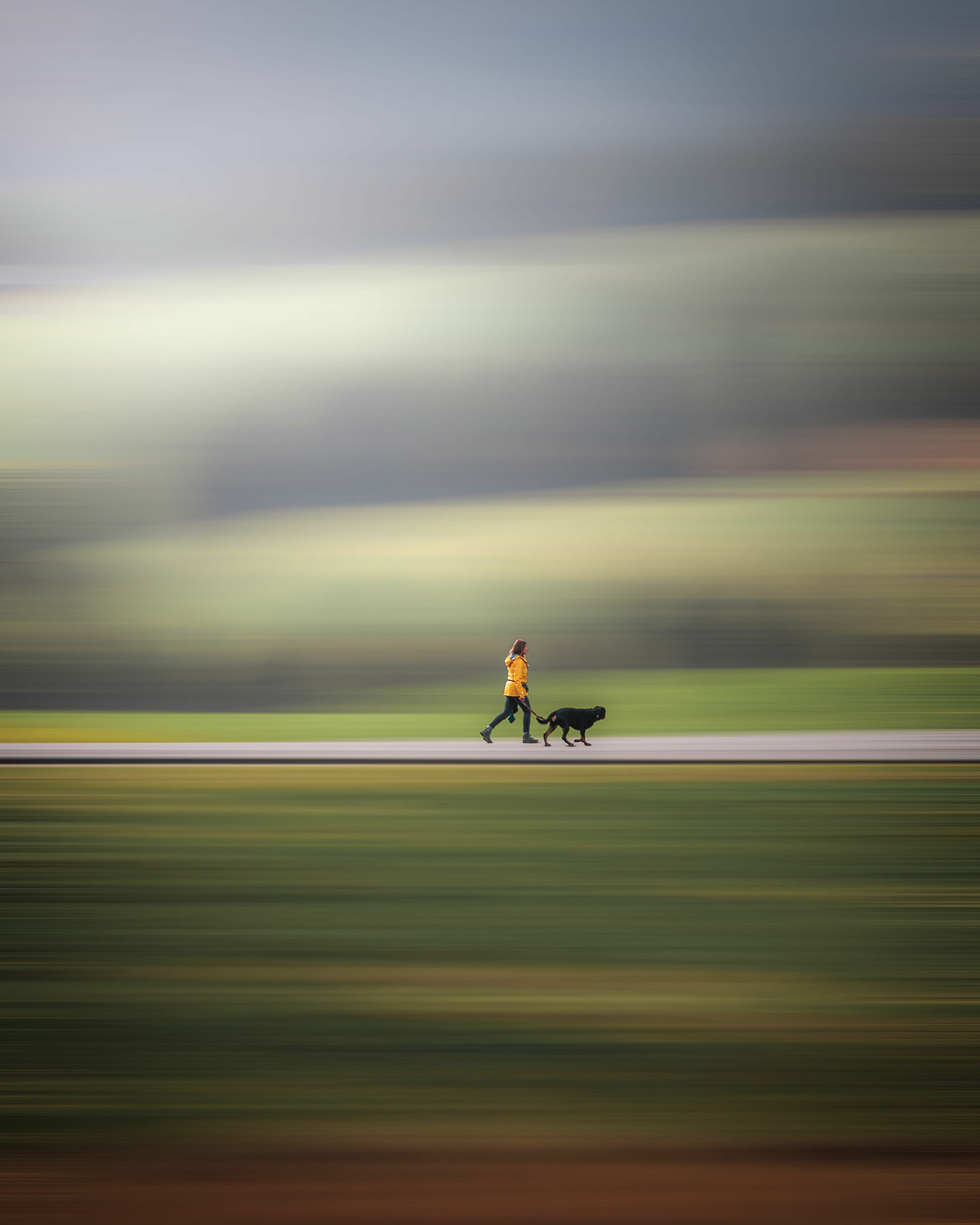 The girl with the yellow jacket