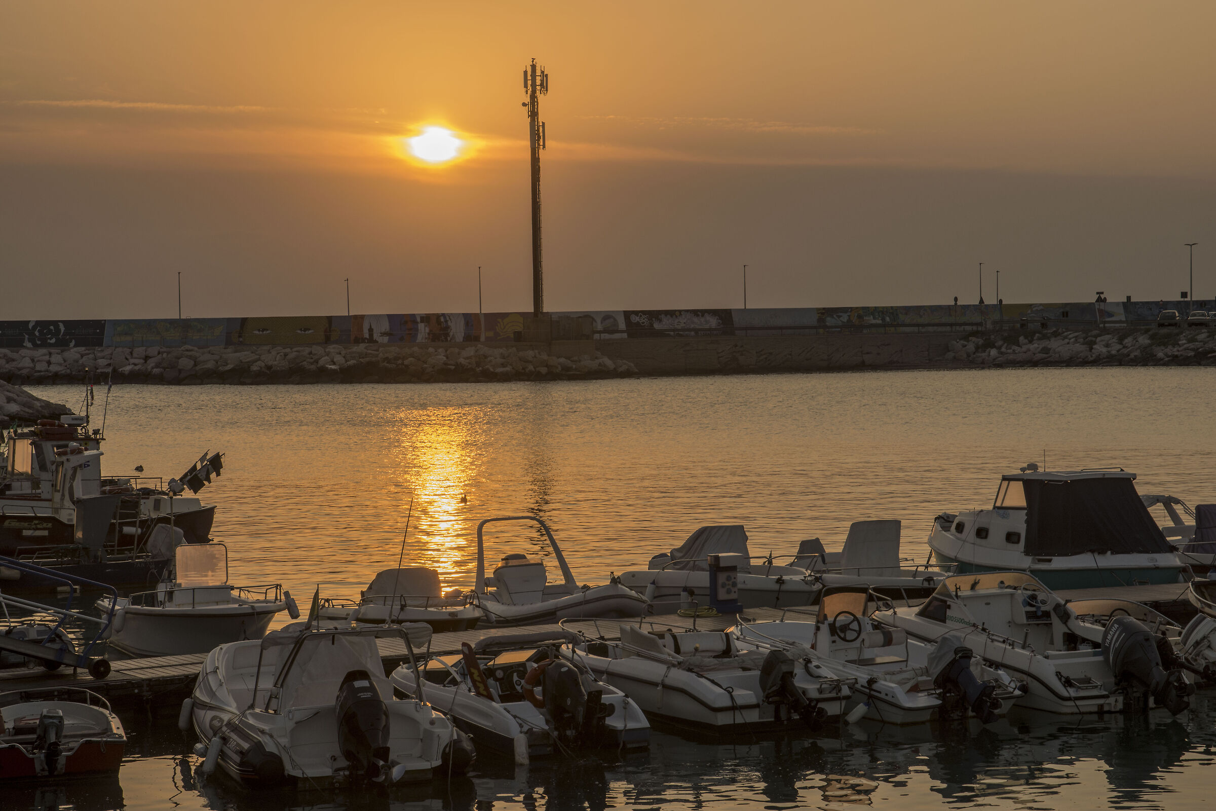 Sunrise over the Marina of Civitanova Marche