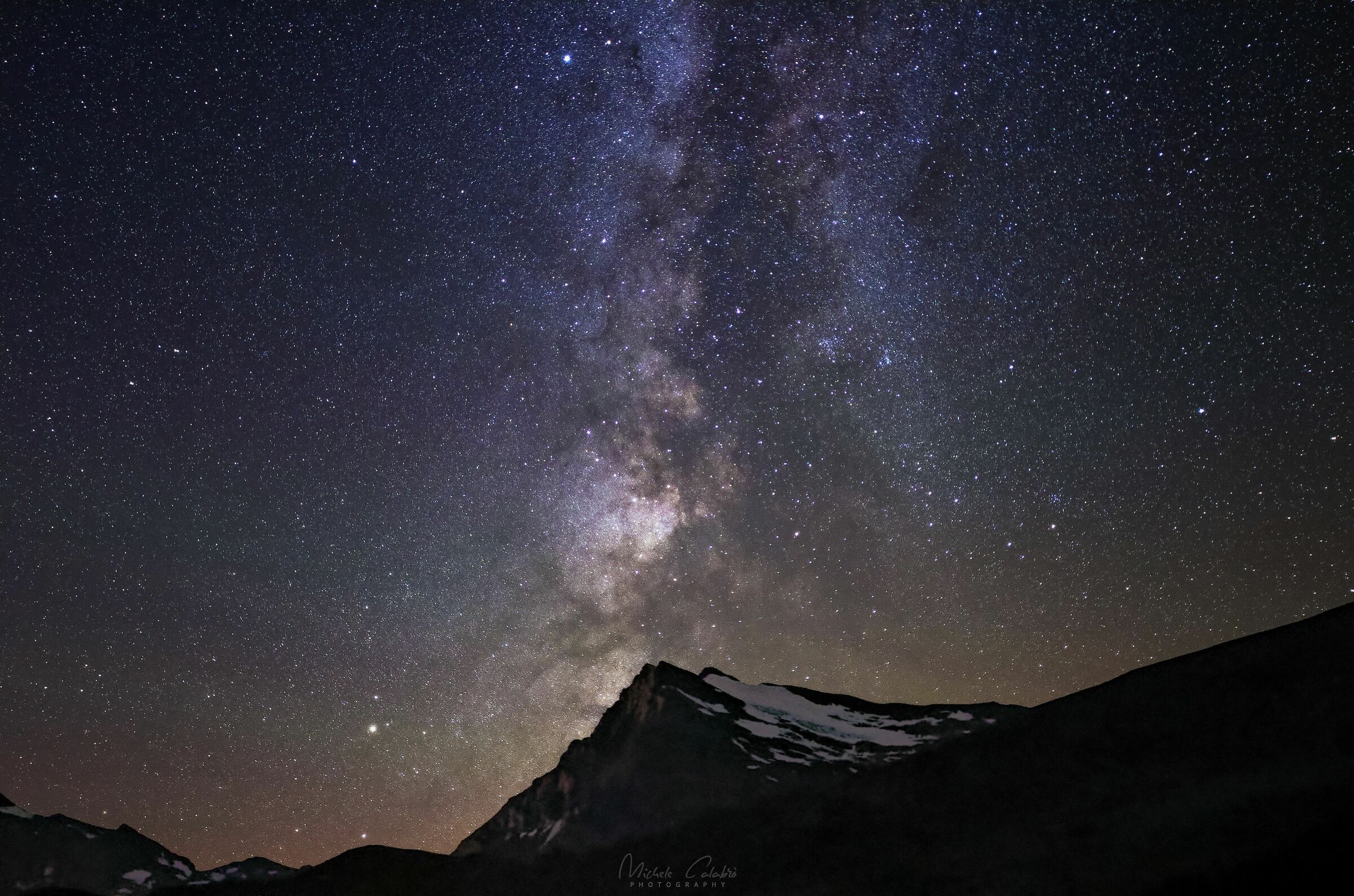 Via lattea sul ghiacciaio