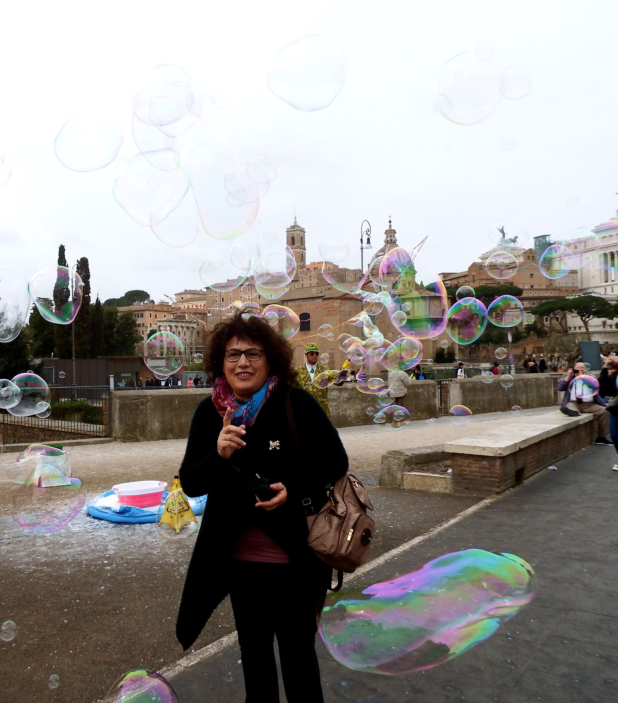 Immersa tra le bolle.