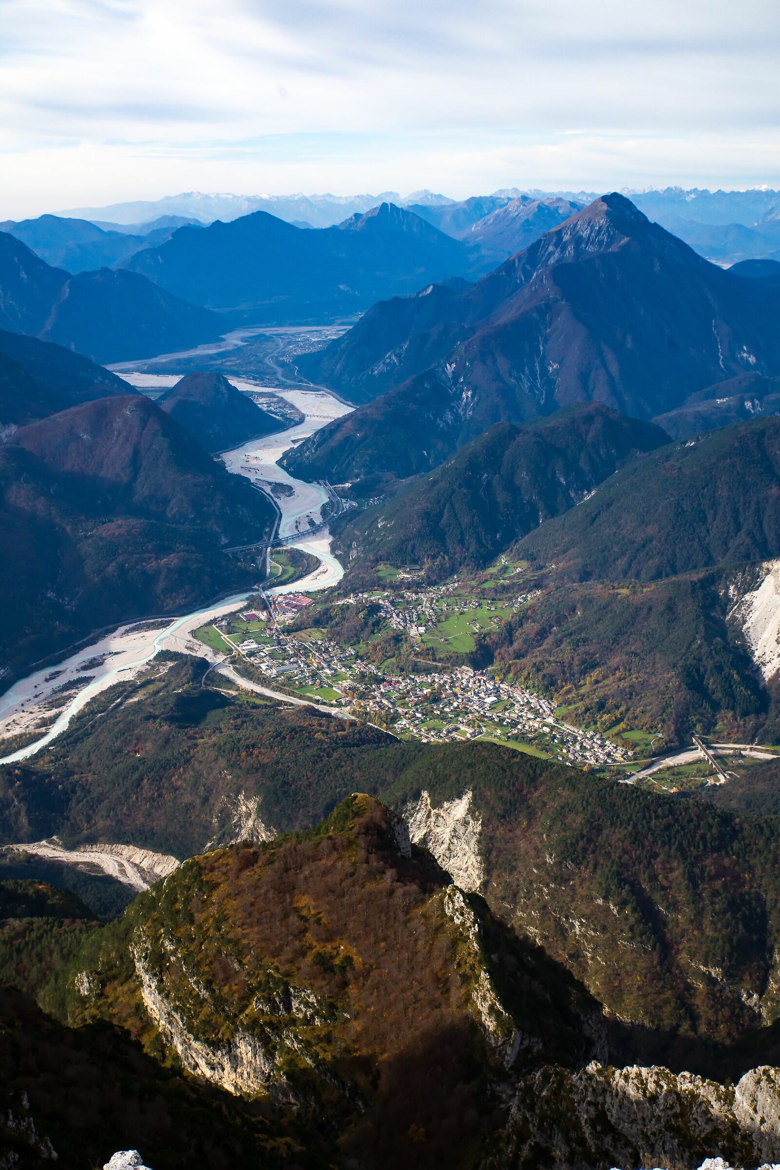 Panorama of the autumnal Carnic Alps