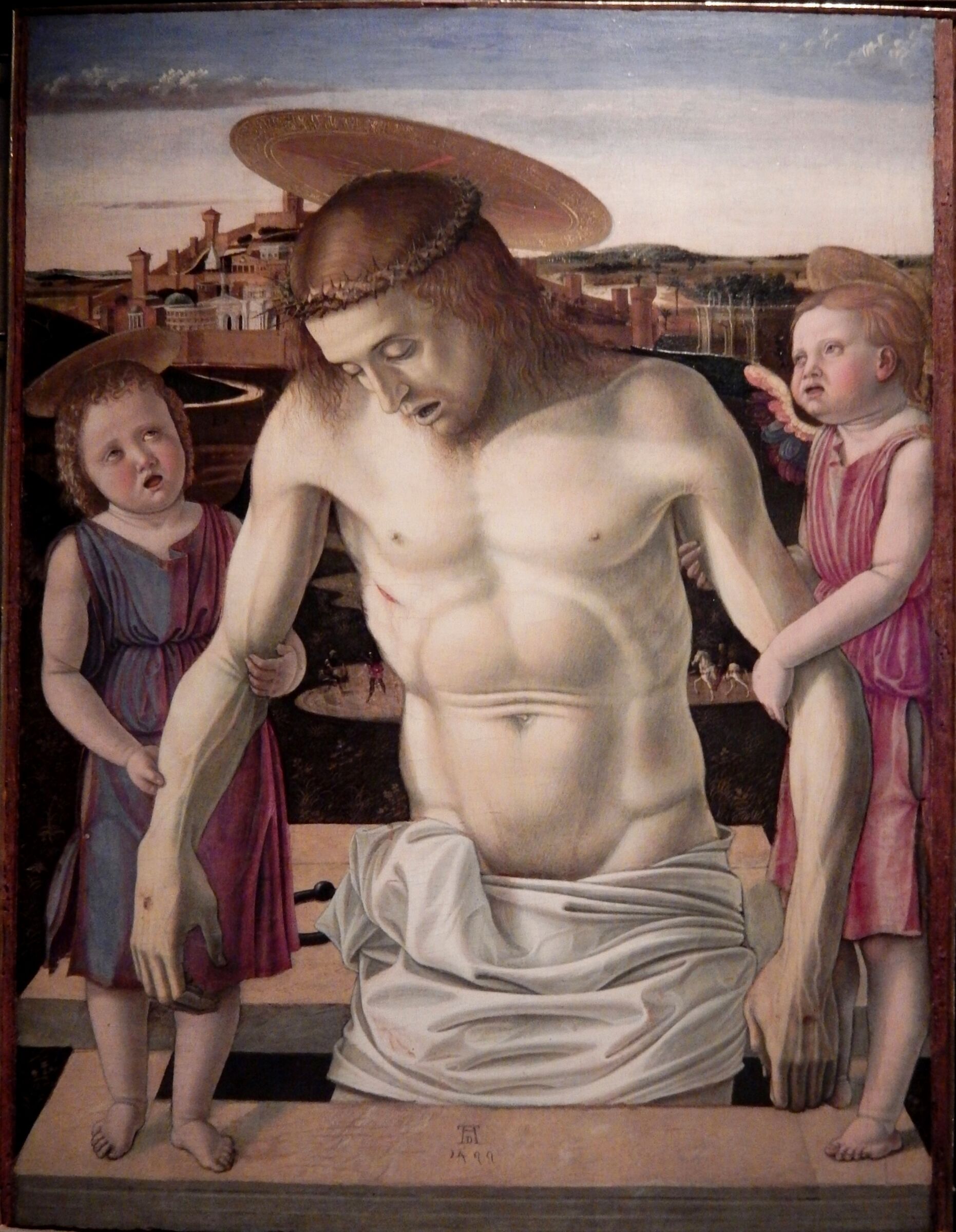 G. Bellini " Cristo in Pietà sorretto da due ang...
