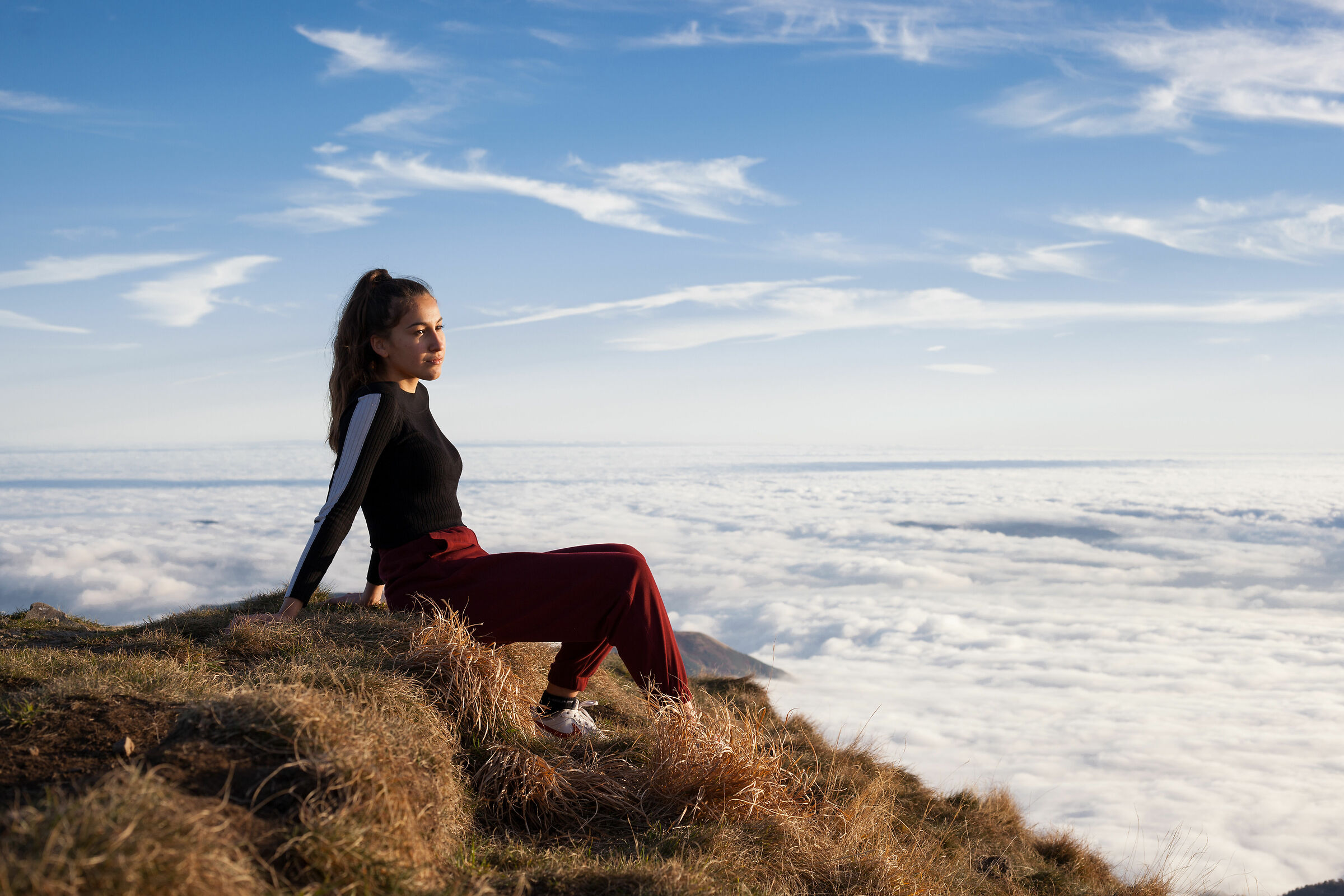 Attendendo il tramonto su un mare di nuvole