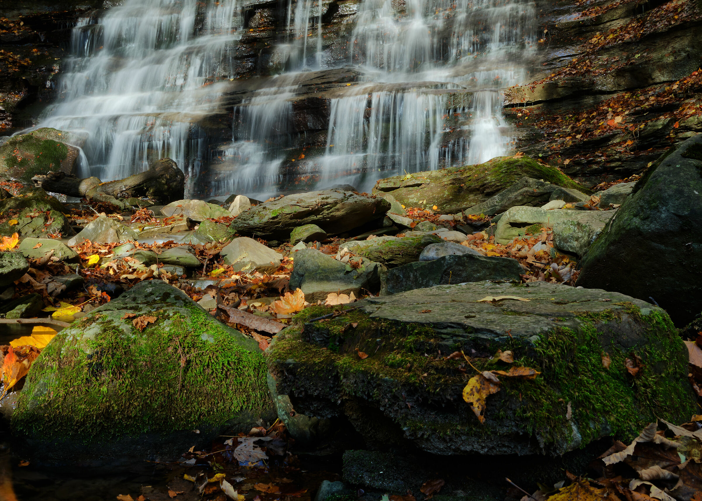 Waterfall in autumn