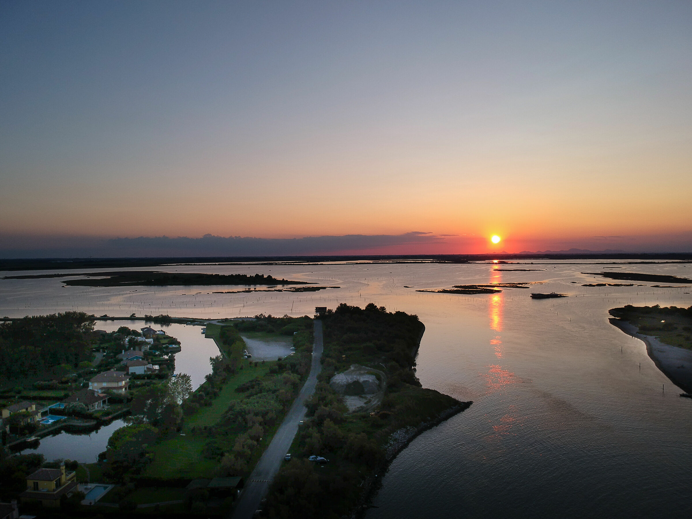 sunset from the drone