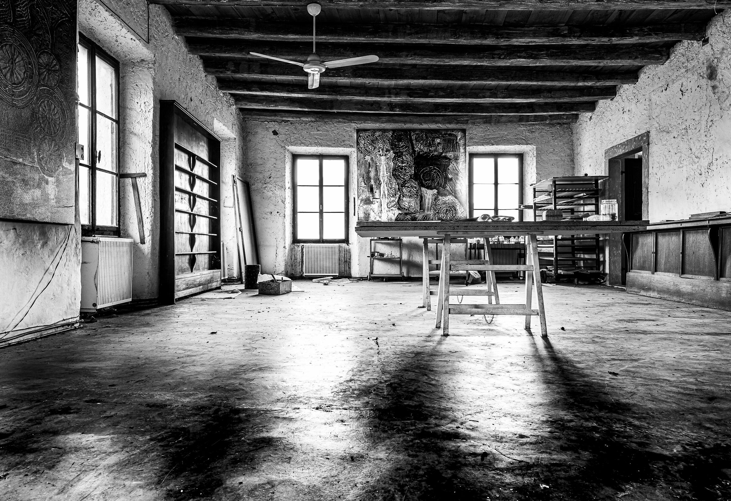 Il laboratorio abbandonato dell'artista