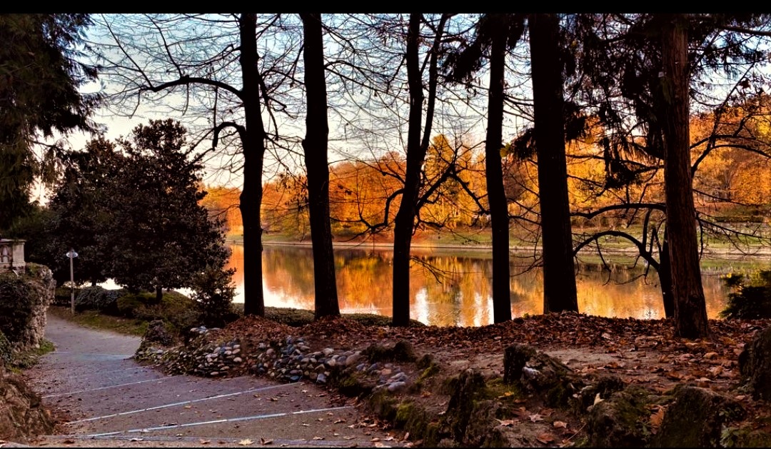 lungo il Po Valentino in autunno..