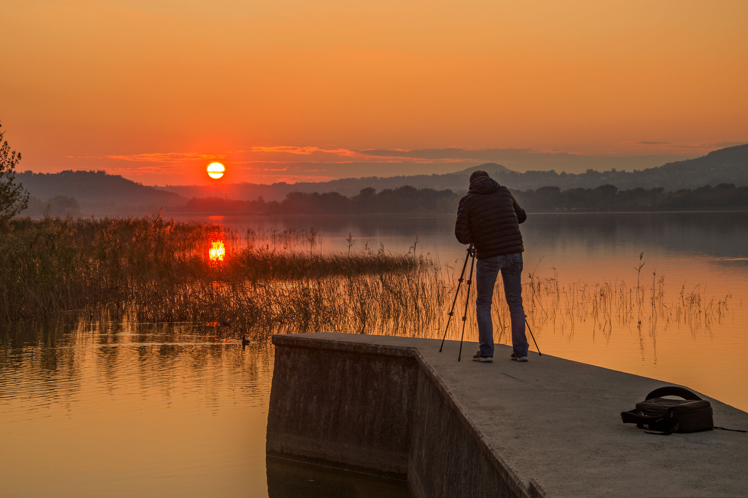 photographing the sunset