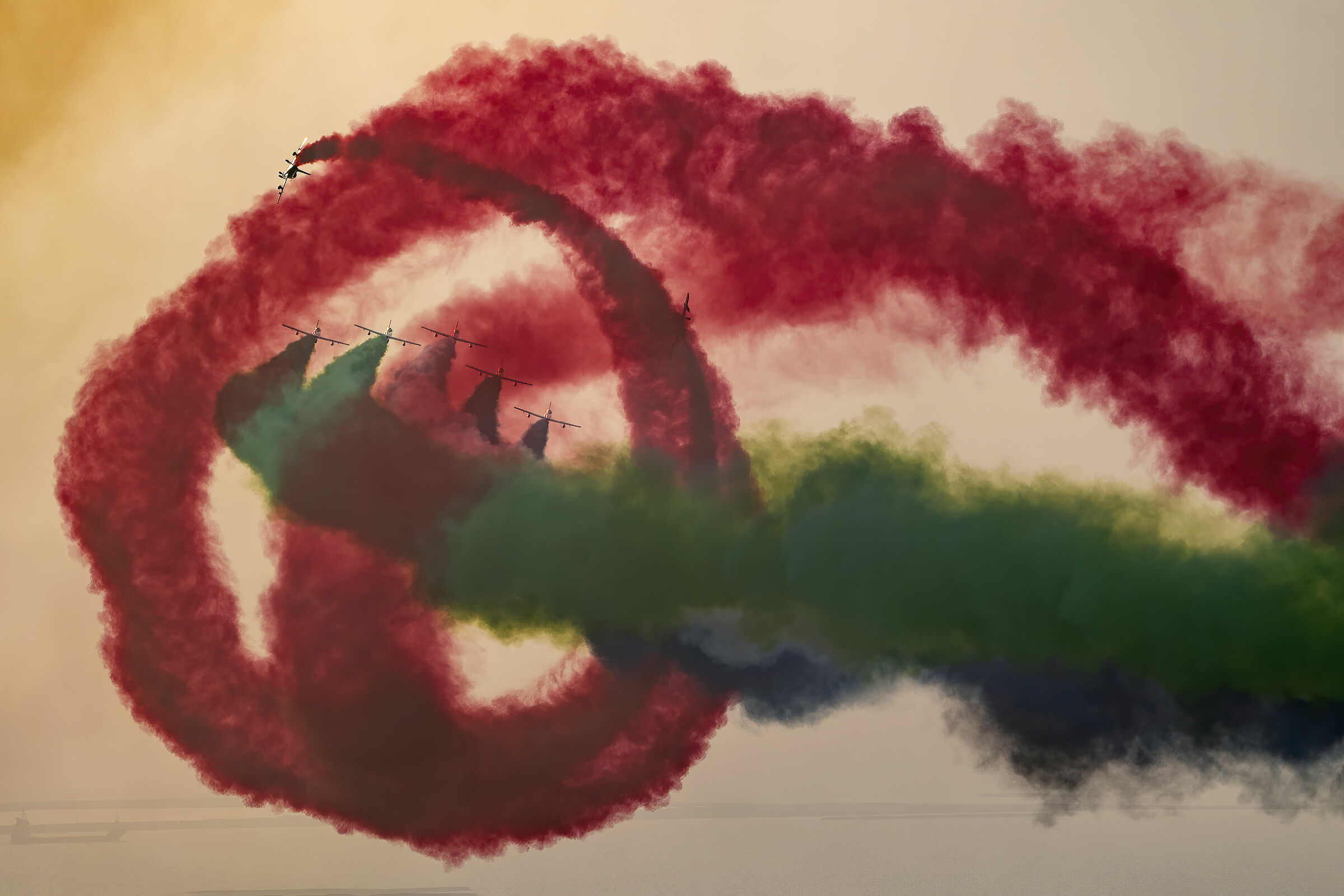 UAE aerobatic patrol in Abu Dhabi for rehearsals