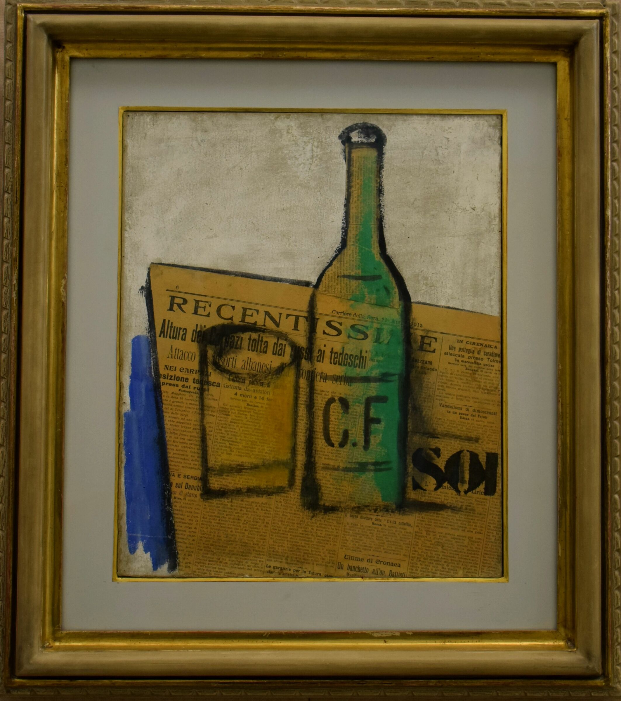 Ardengo Soffici "Bottle and Newspaper" (1915)