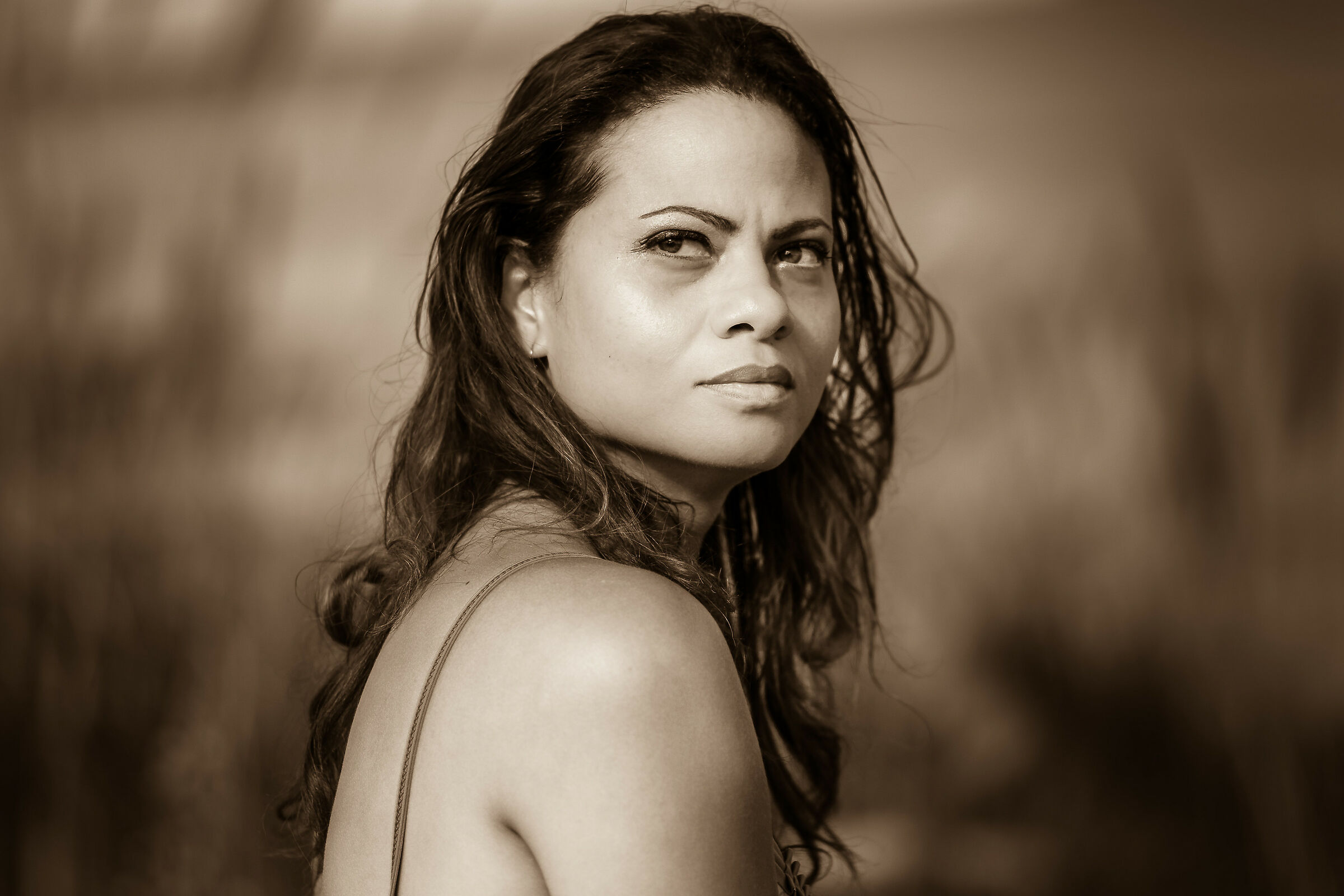 my wife in sepia