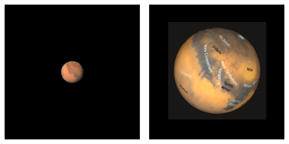 Marte ad un mese dall'opposizione