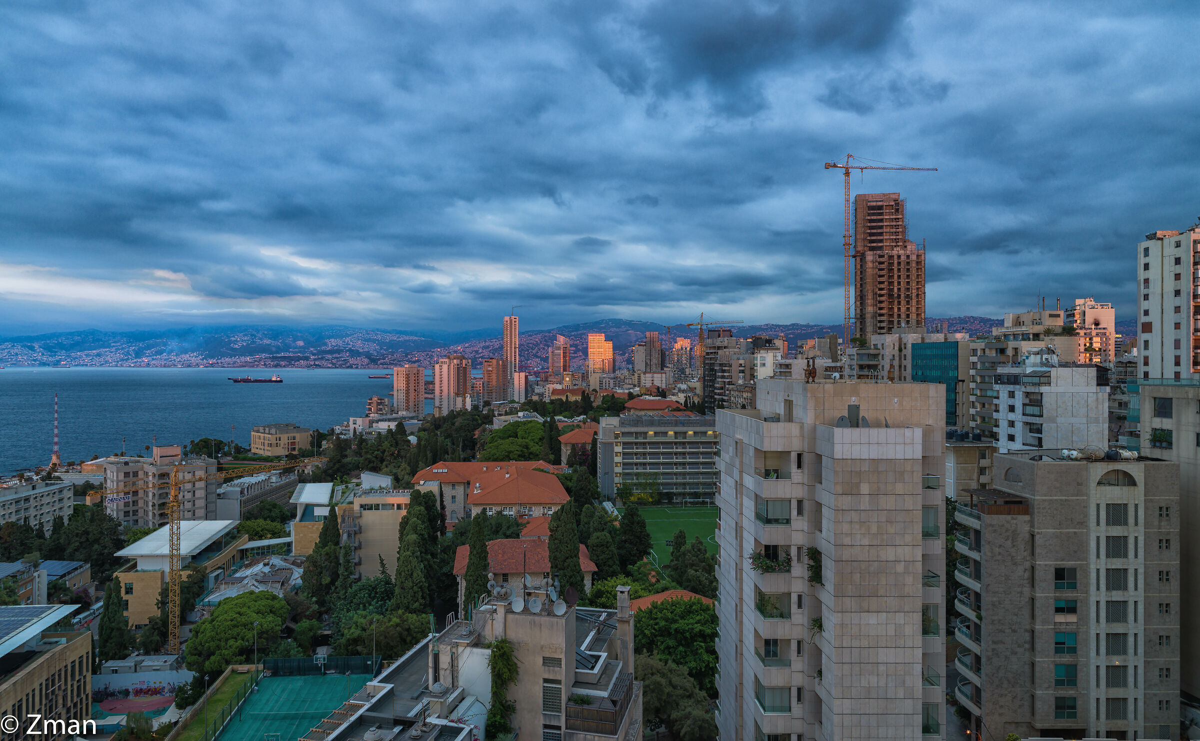 Beirut at unset and Lockdown