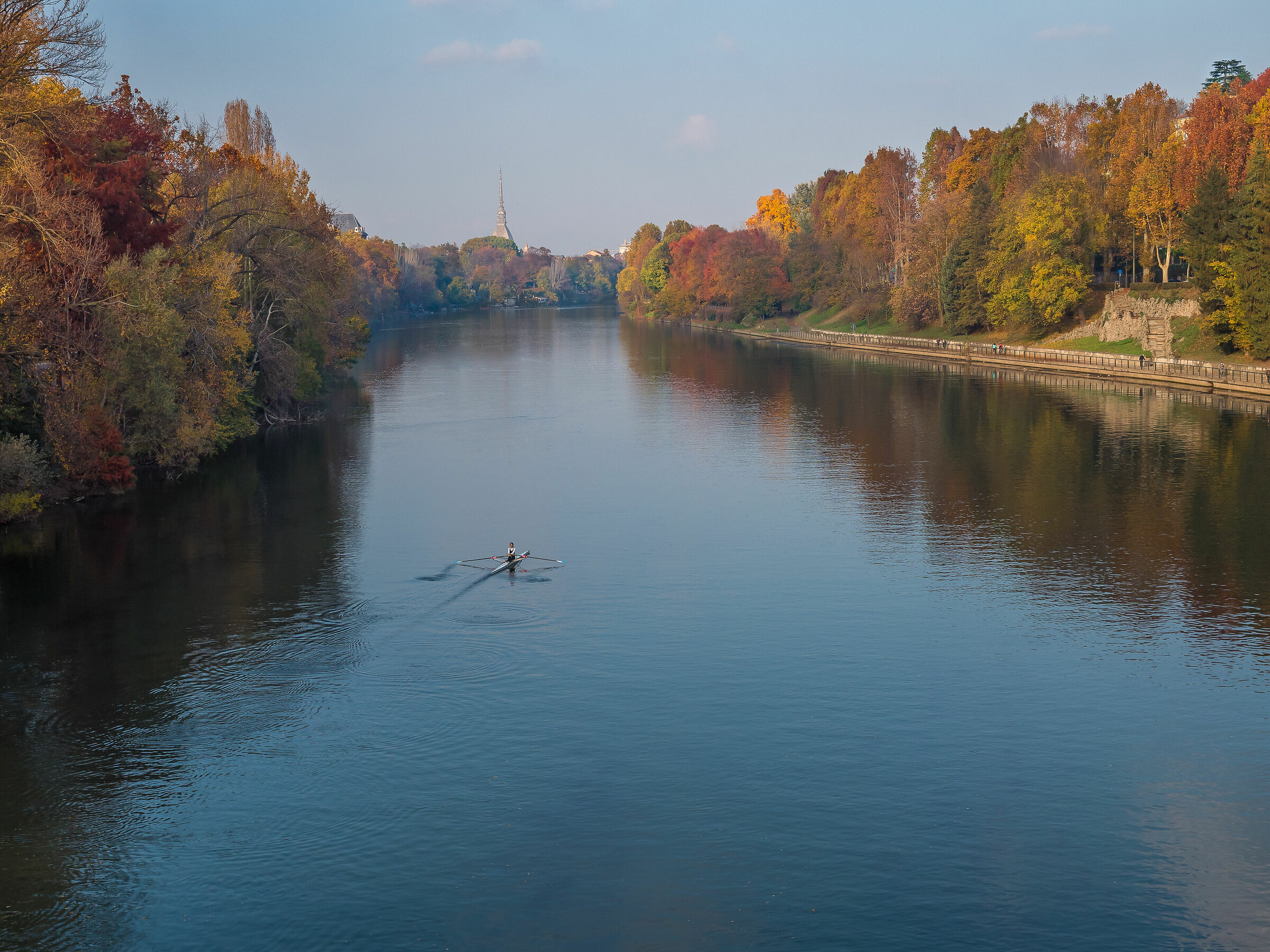 rowing in total relaxation on the river........