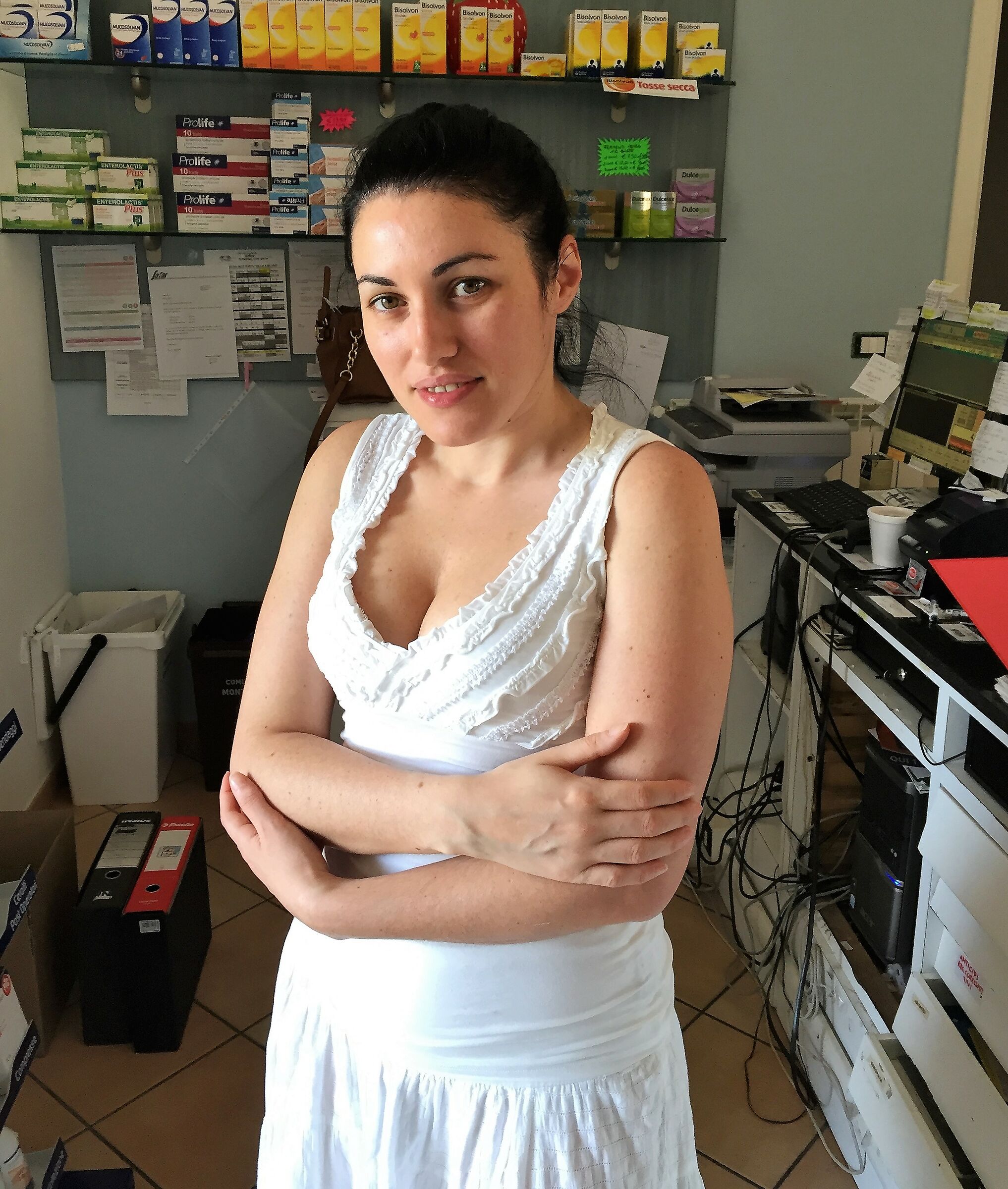 The beautiful pharmacist!