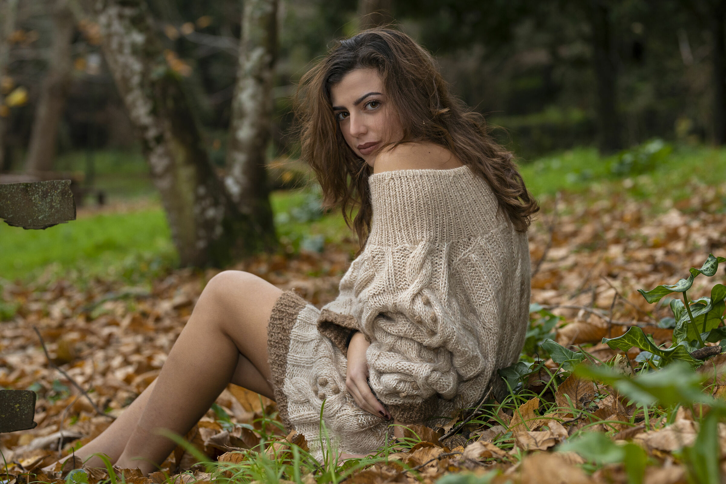 A warm sweater on a cold autumn day