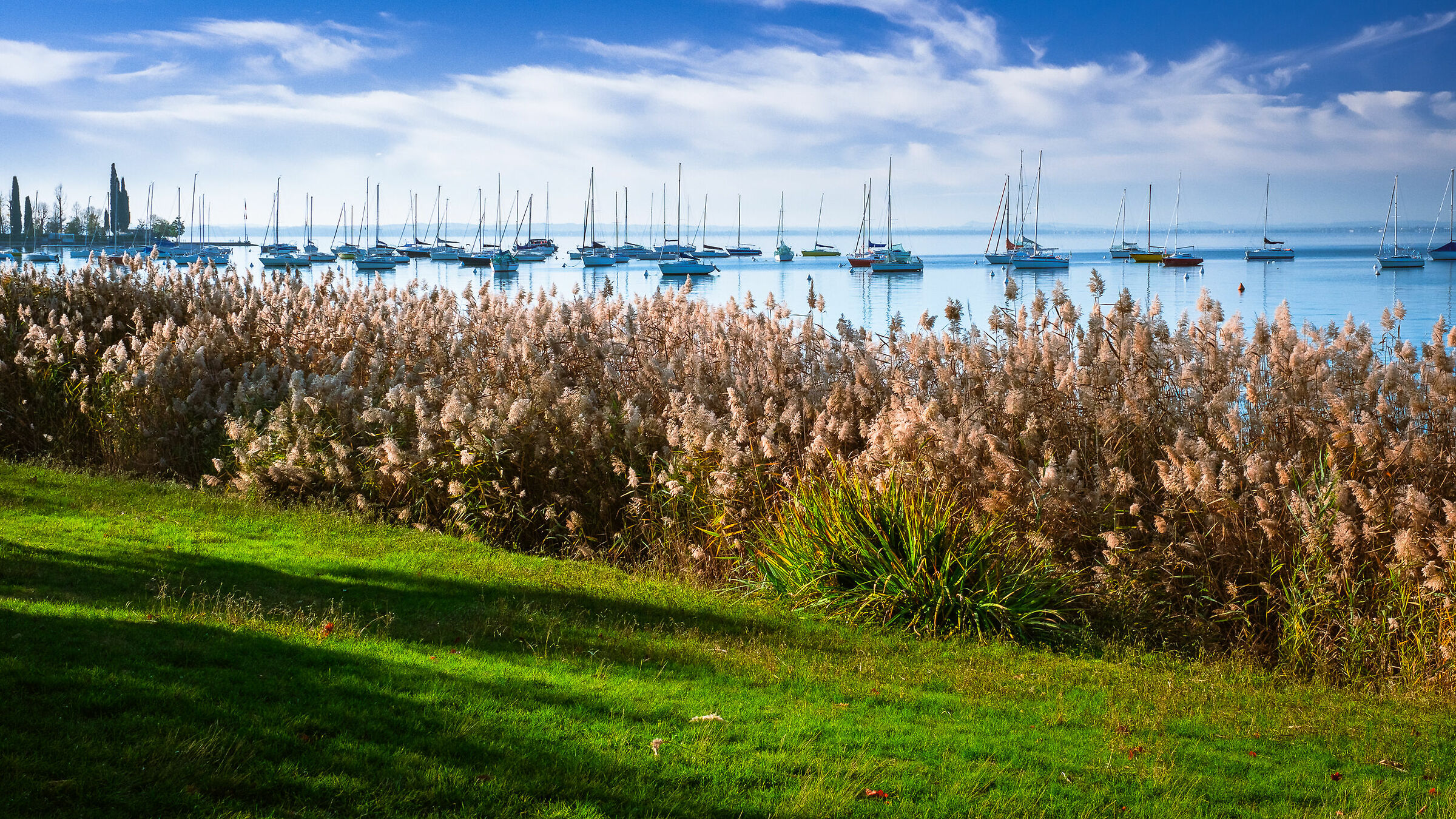 Barche all orizzonte,Bardolino lago di Garda.