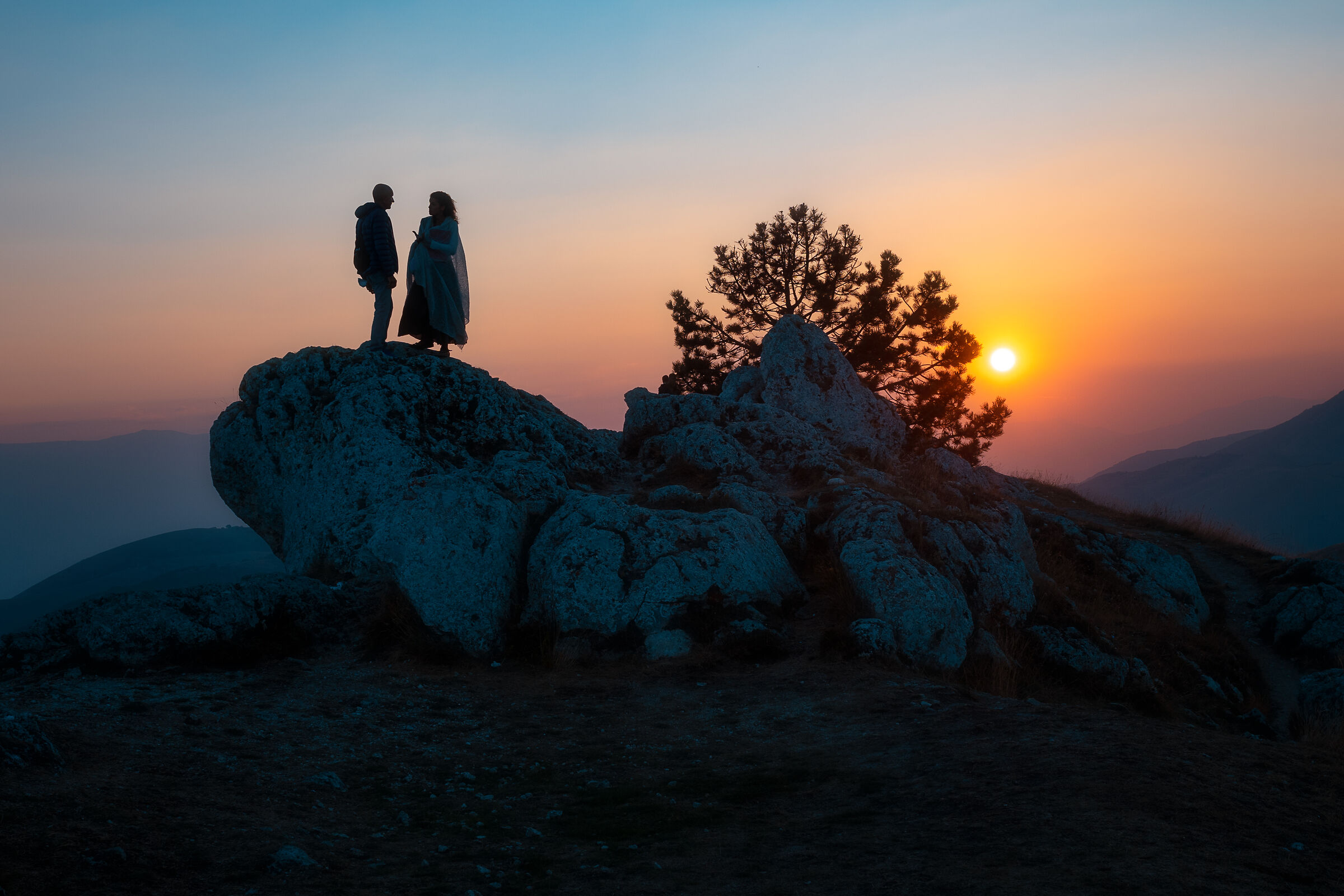 Softly the evening came with the sunset