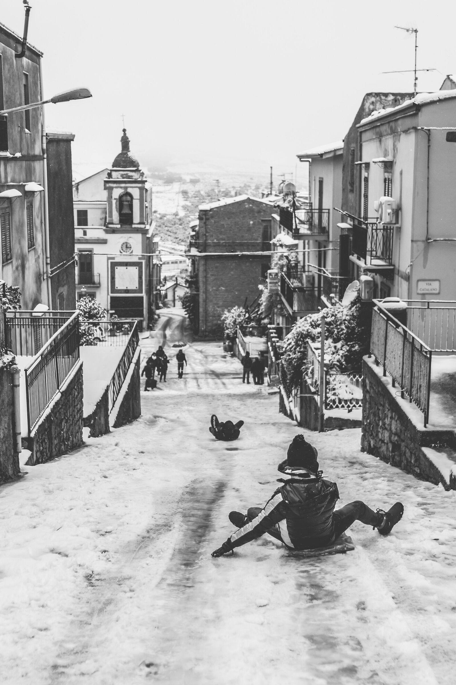 Slipping in the snow - village districts