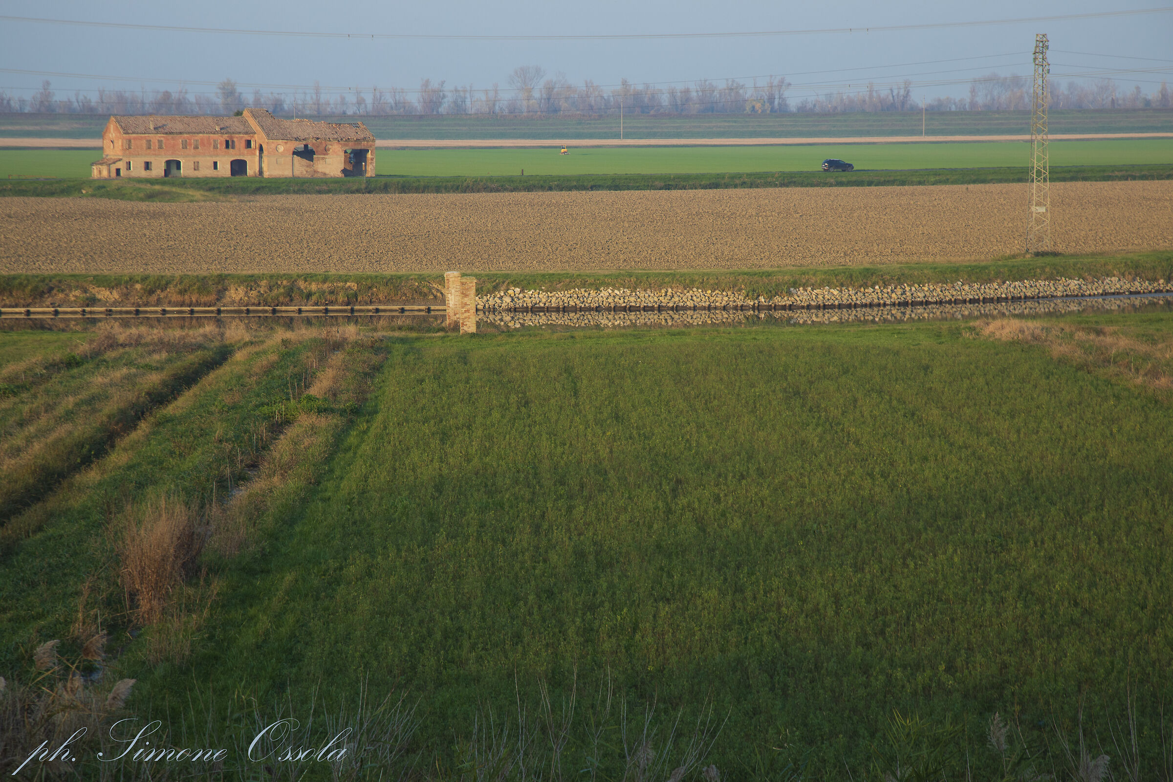 The embankment and the old cottage